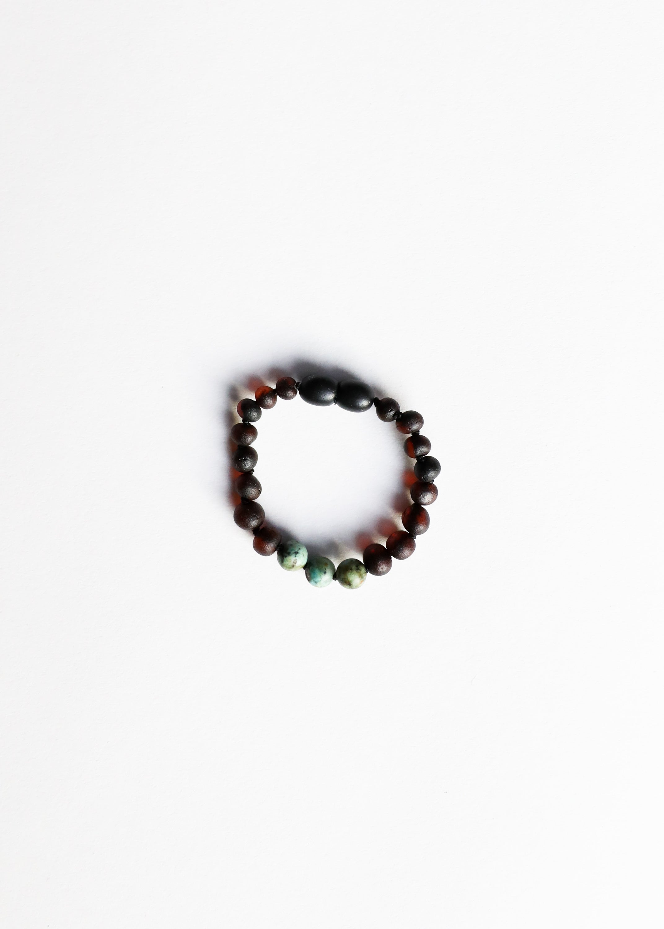 Raw Black Baltic Amber + Turquoise Jasper || Anklet or Bracelet