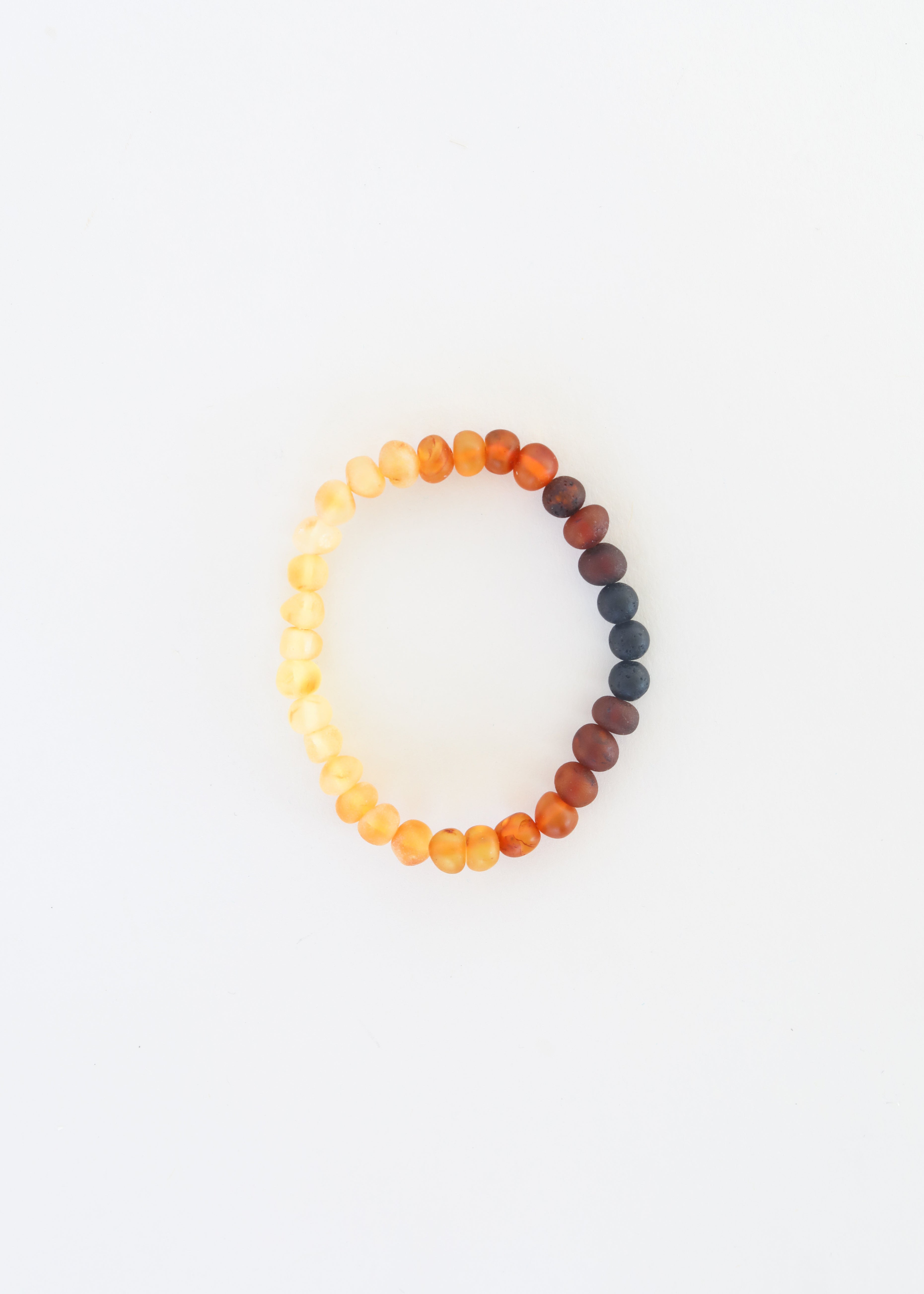 Natural Turquoise + Ombre + Raw Amber with Rose Quartz || Adult Bracelet Set