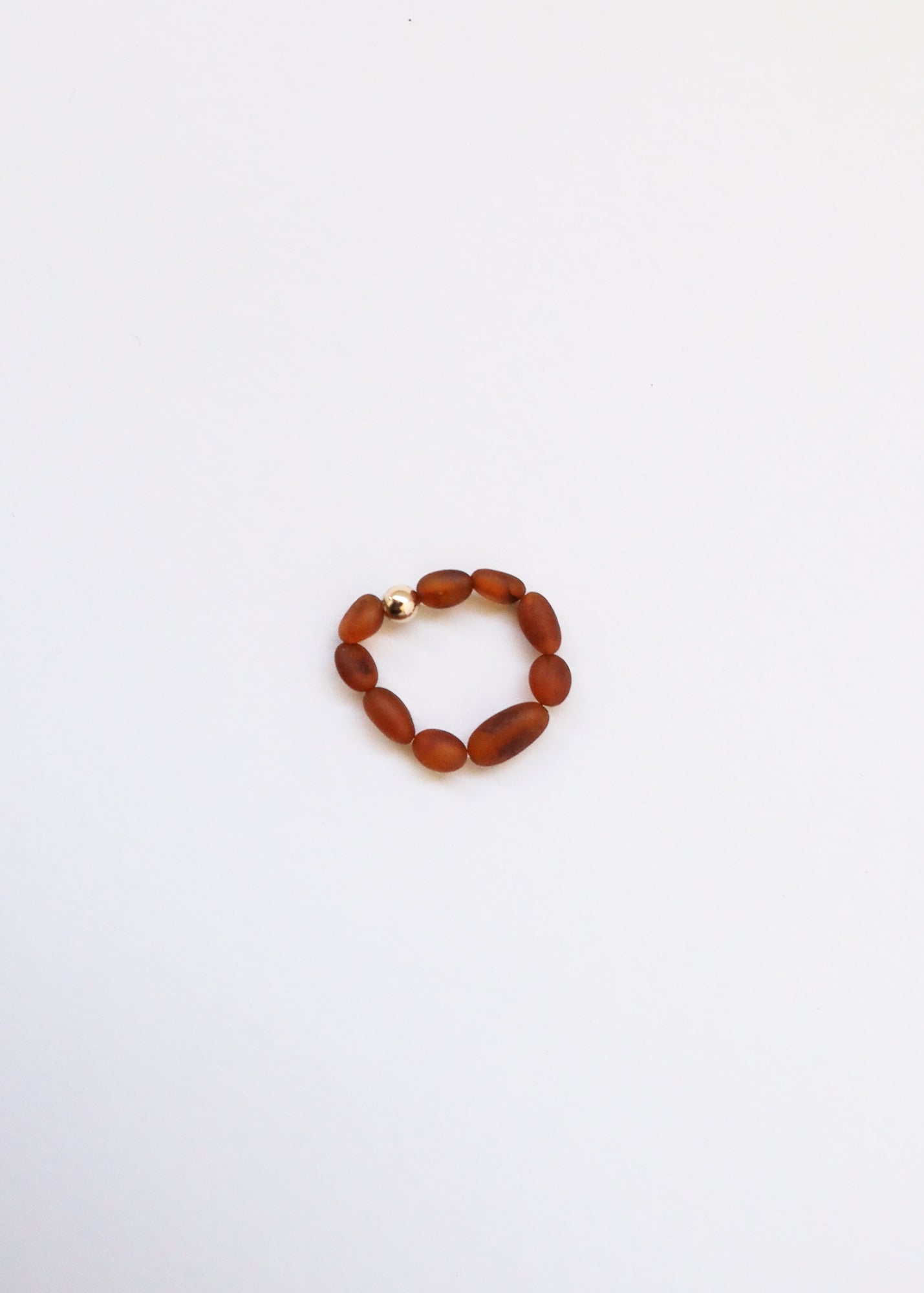 Raw Cognac Baltic Amber + Gold || Ring