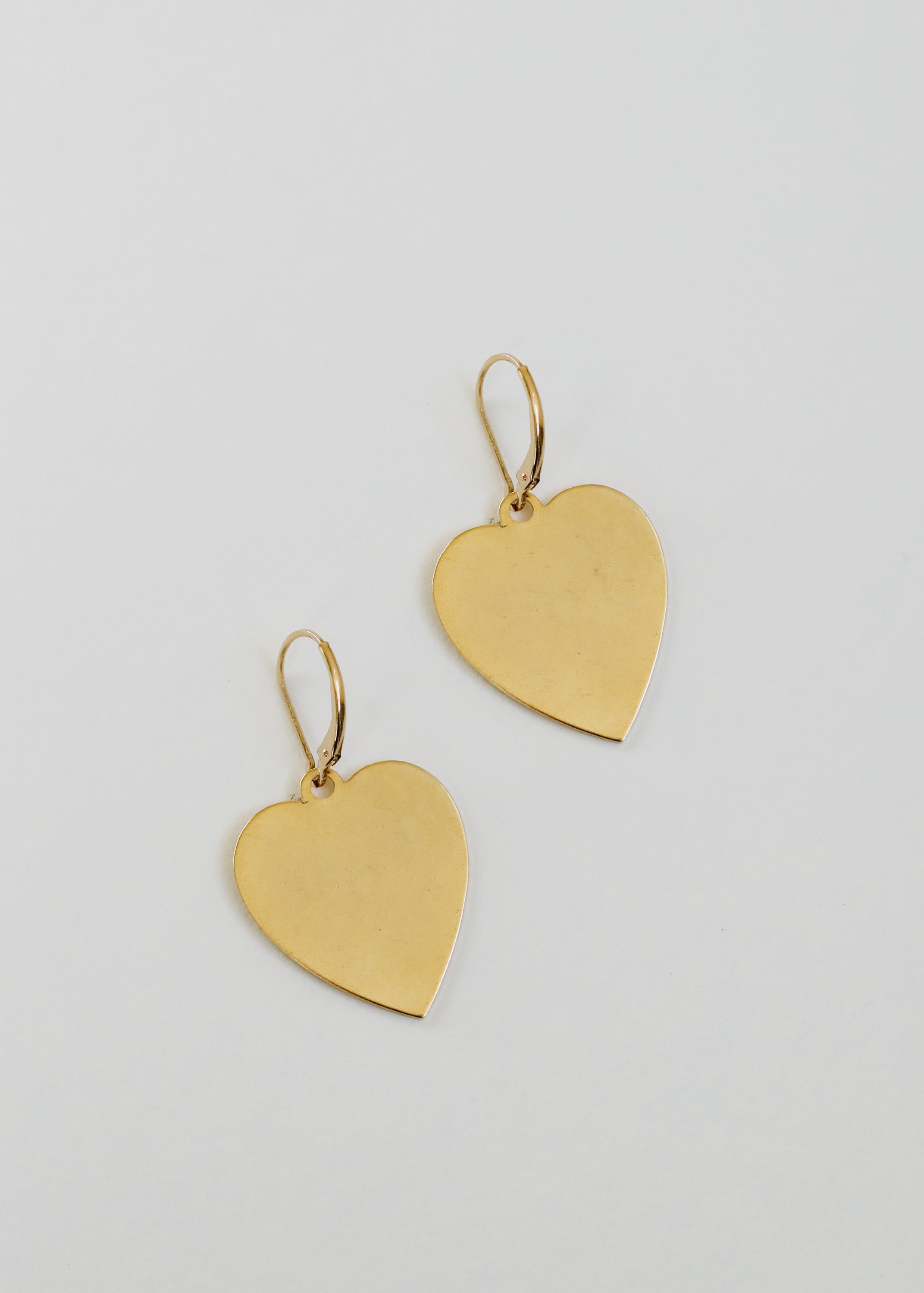 Vintage Patina Heart Earrings + 14K Gold Filled Clasp ♡