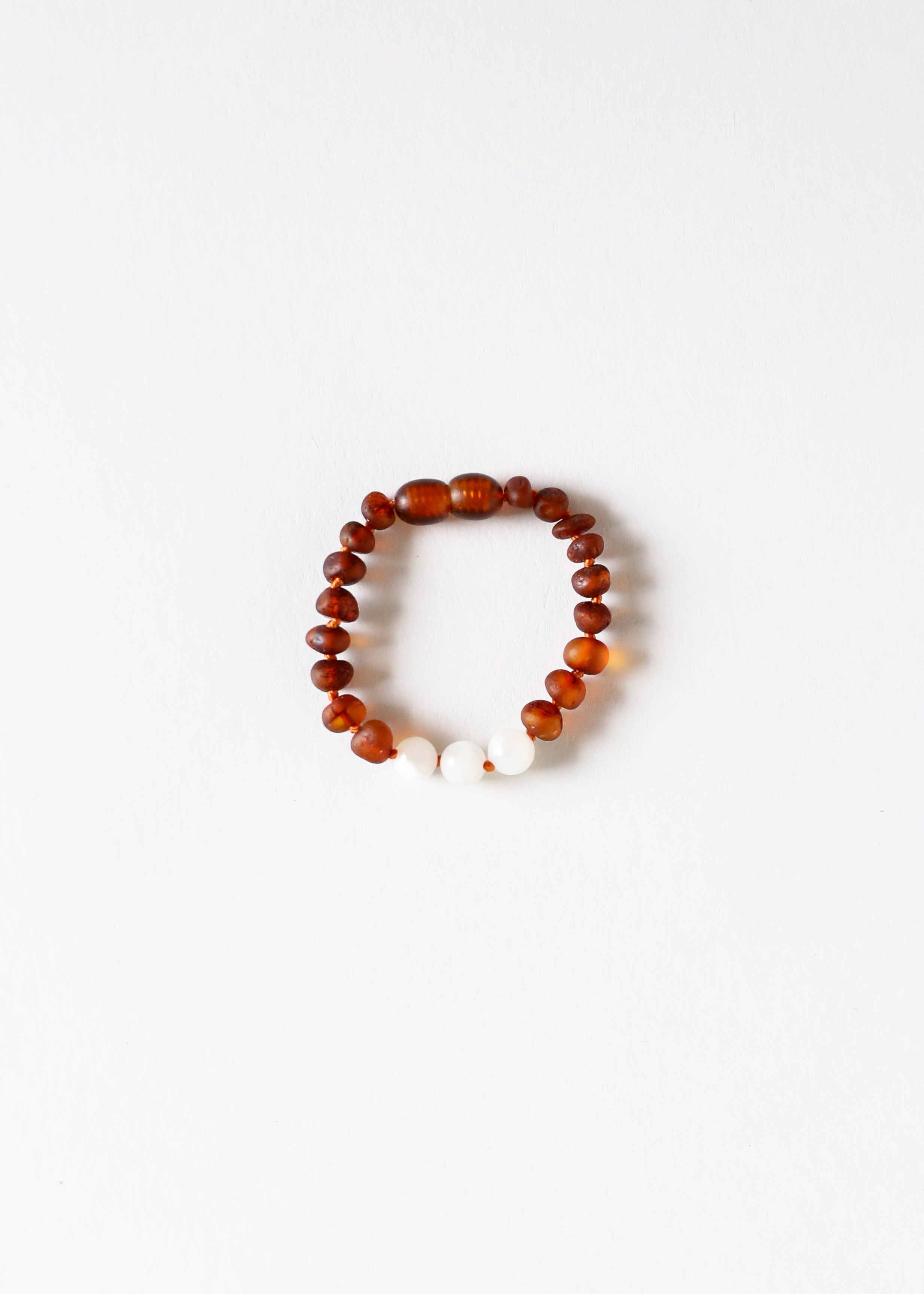 Raw Cognac Baltic Amber + Moonstone || Bracelet Set