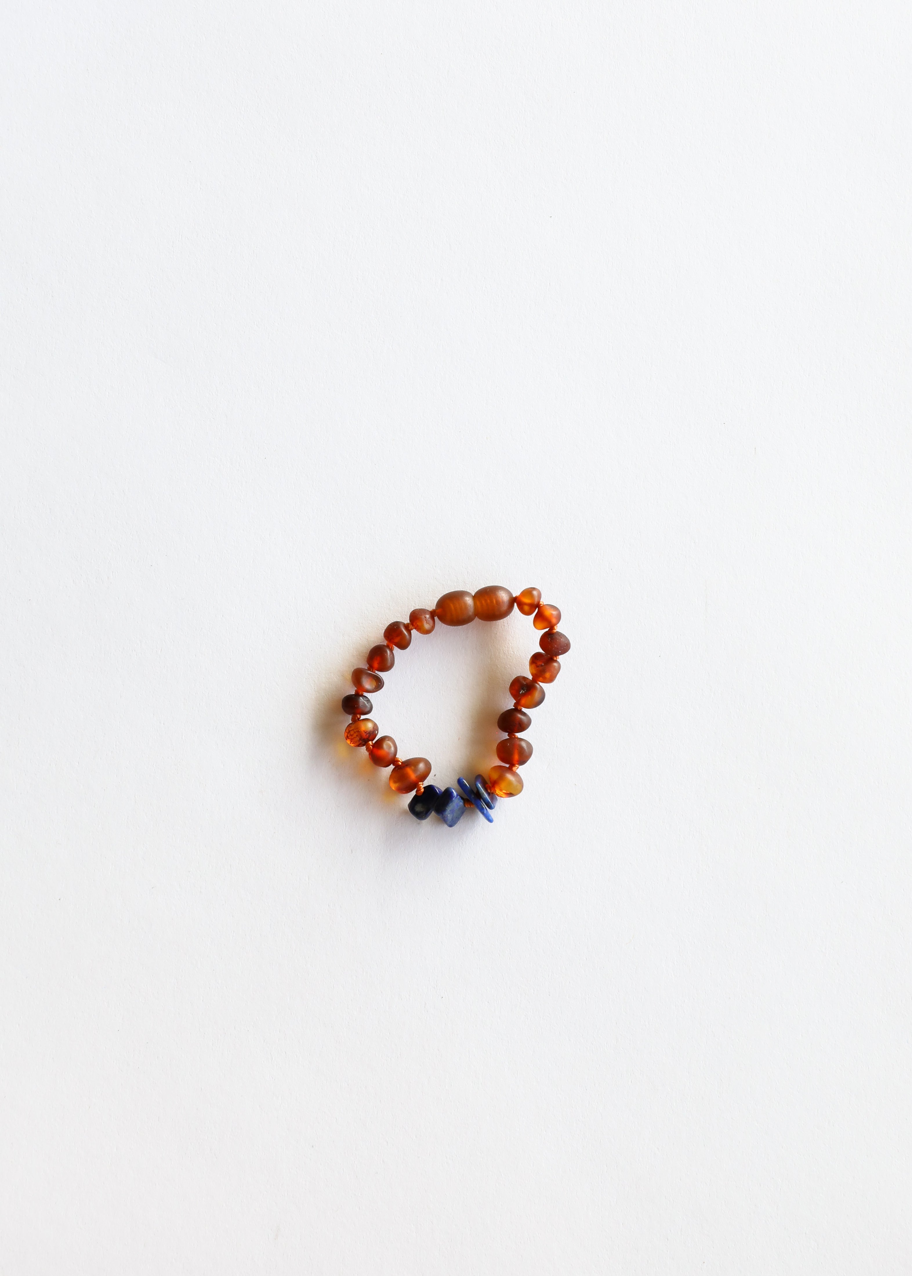 Raw Cognac Baltic Amber + Lapis Lazuli || Bracelet Set