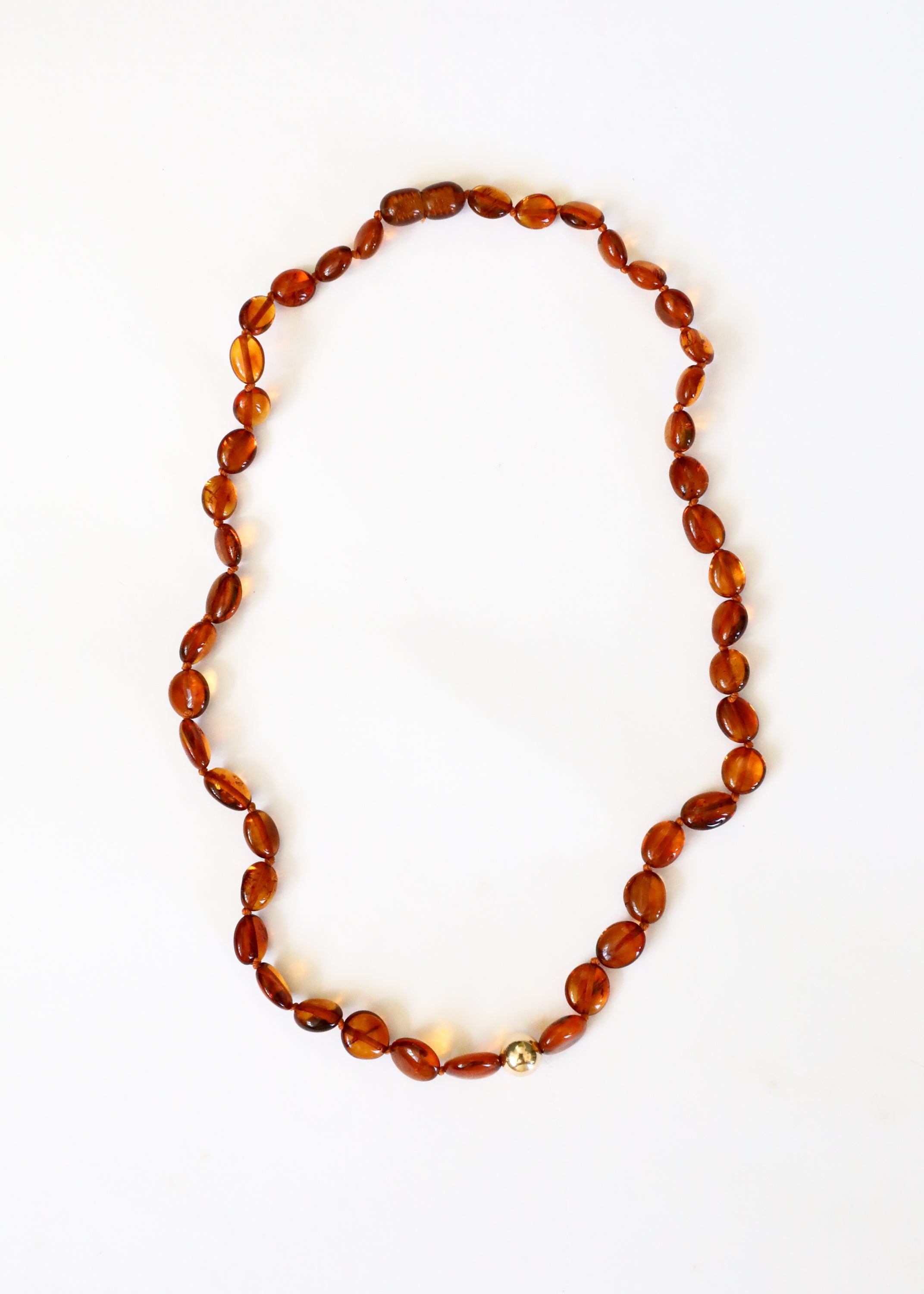 Polished Cognac Baltic Amber + Gold || Necklace