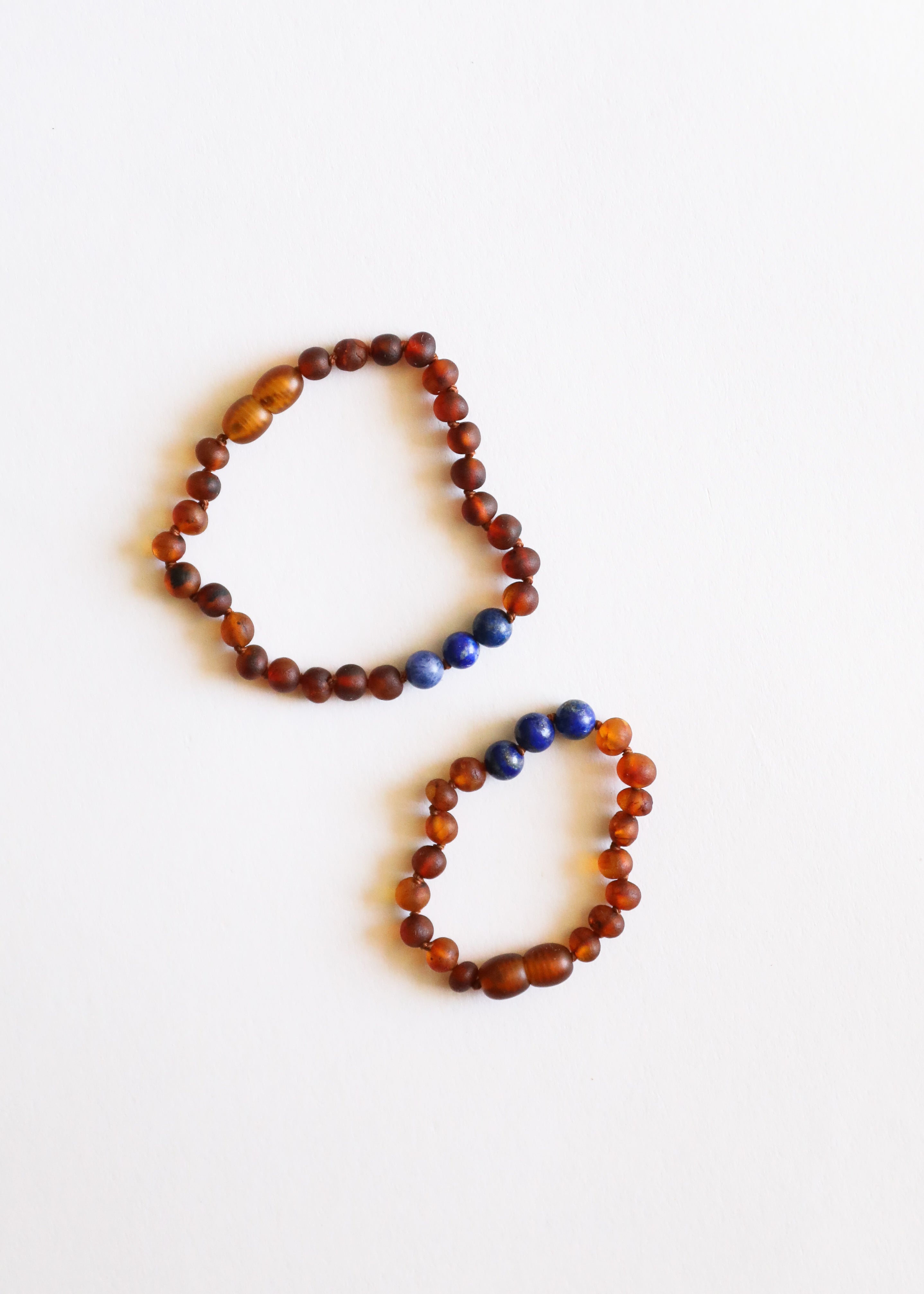 Raw Cognac Baltic Amber + Lapis Lazuli || Anklet or Bracelet