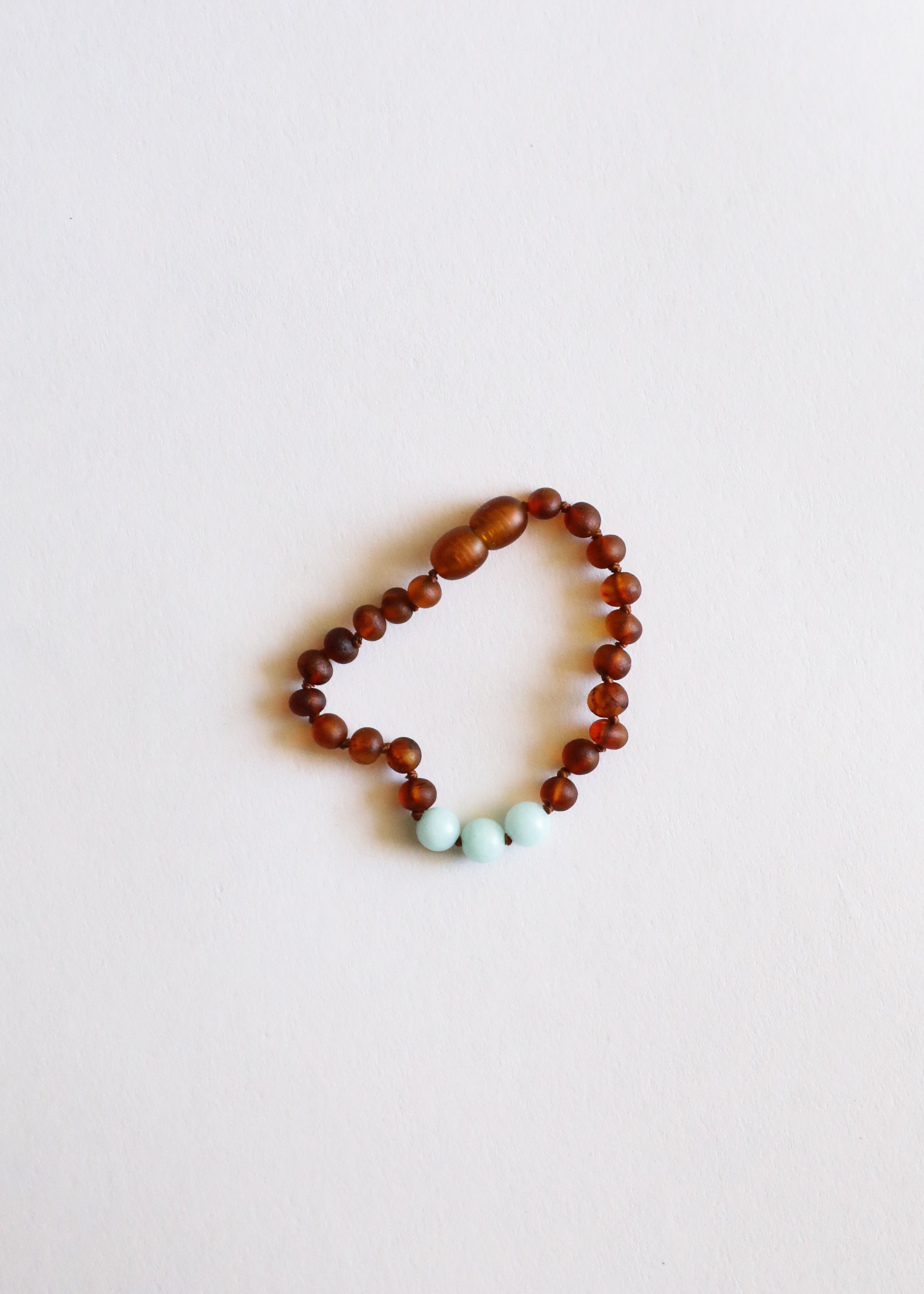 Raw Cognac Baltic Amber + Amazonite || Anklet or Bracelet