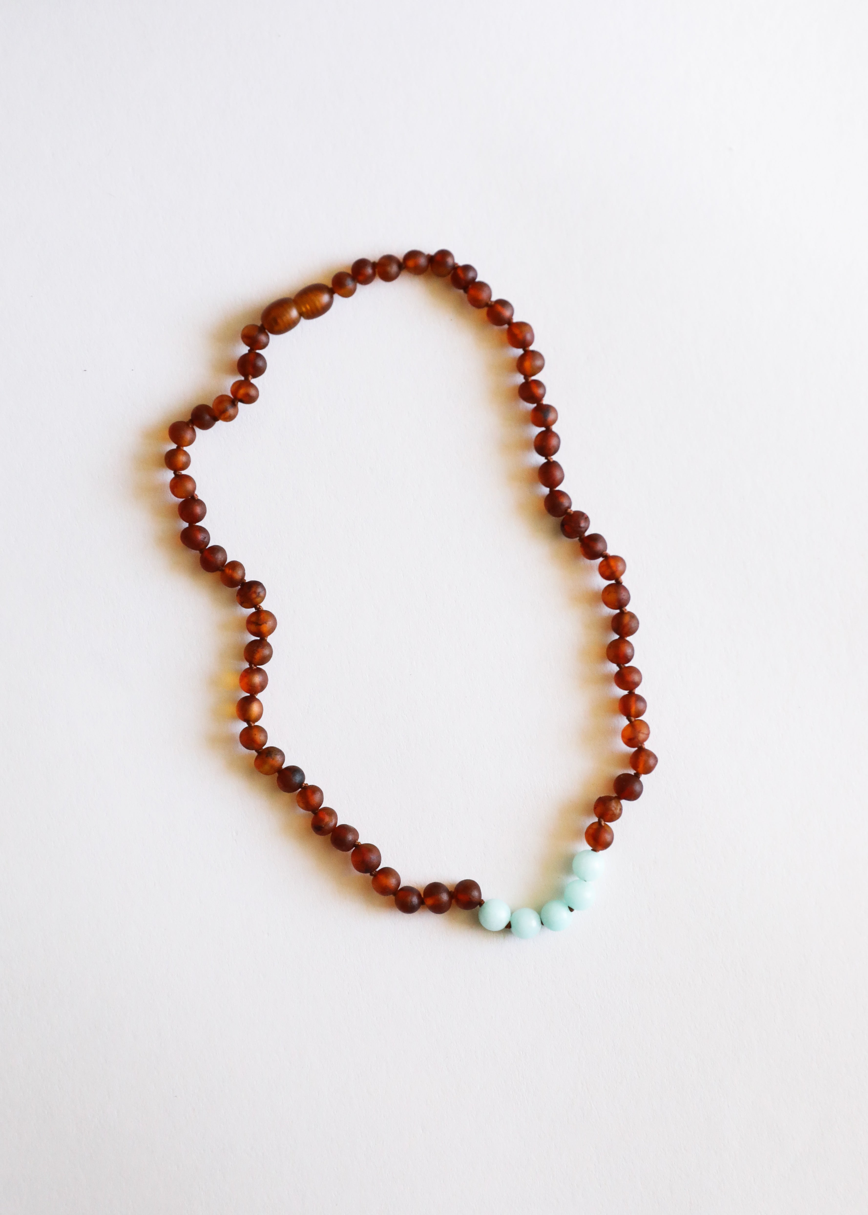 Raw Cognac Baltic Amber + Amazonite || Necklace Set