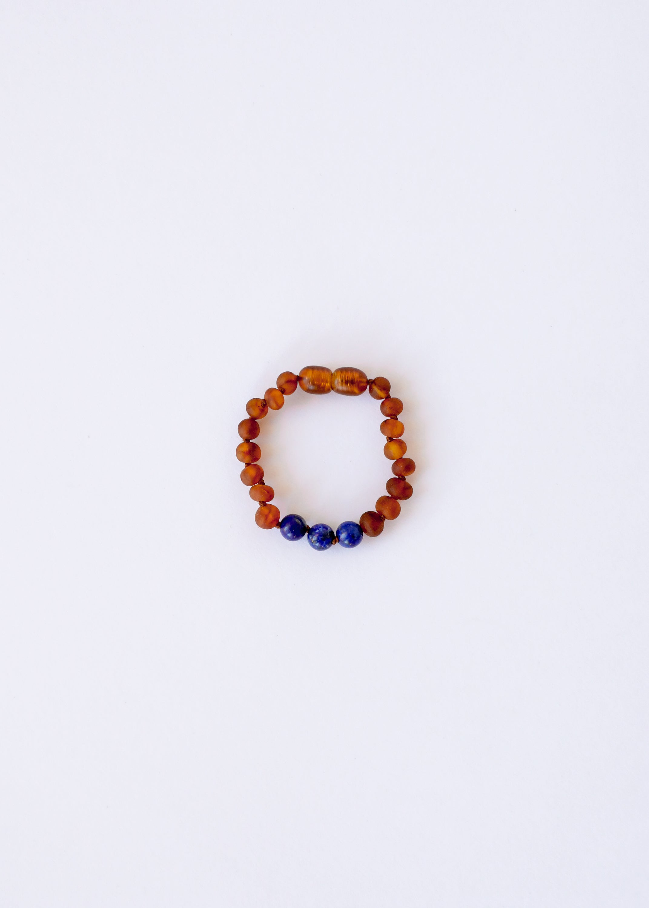 Raw Cognac Baltic Amber + Lapis Halo || Kids Set