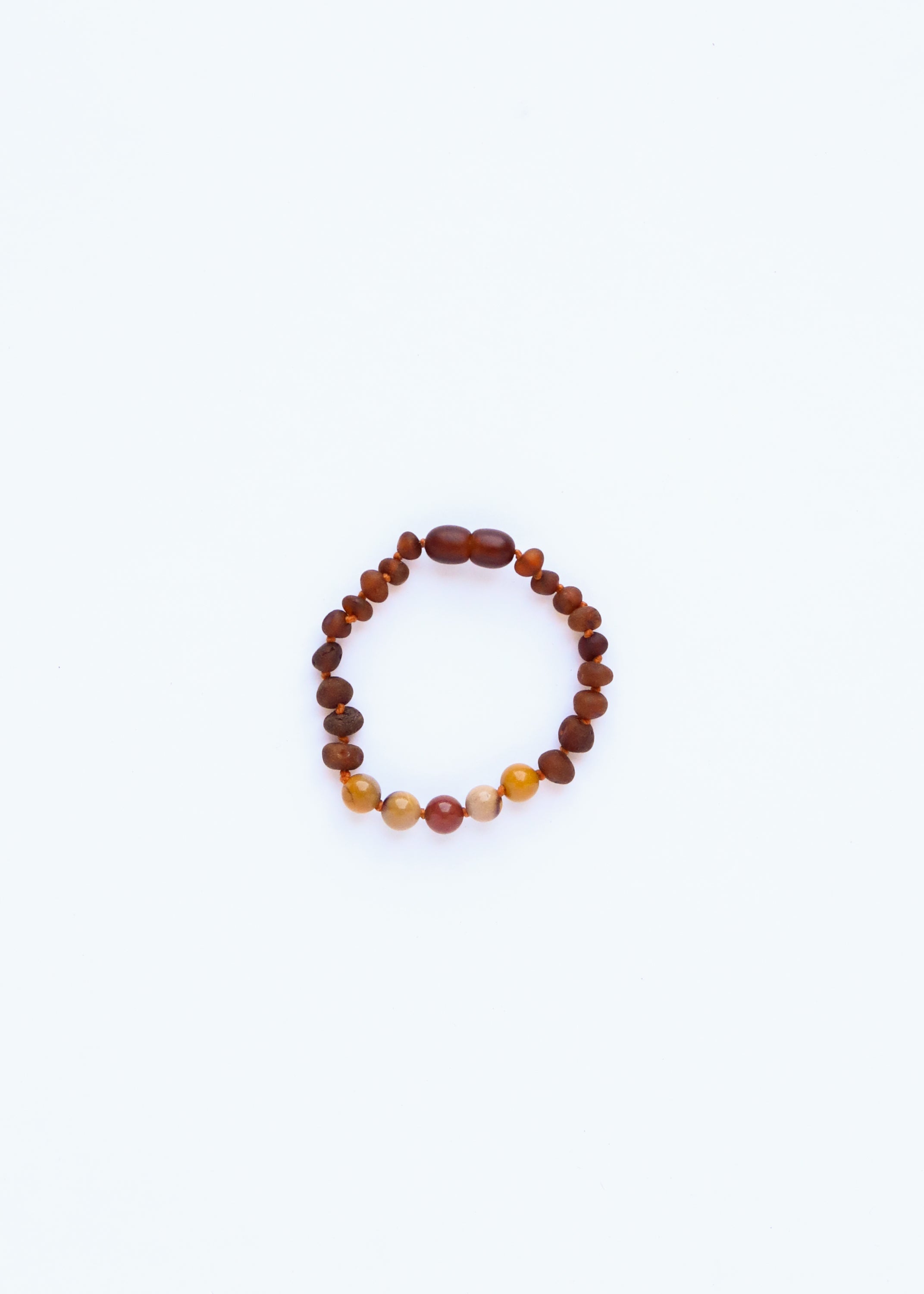 Raw Cognac Baltic Amber + Mookaite Jasper || Anklet or Bracelet