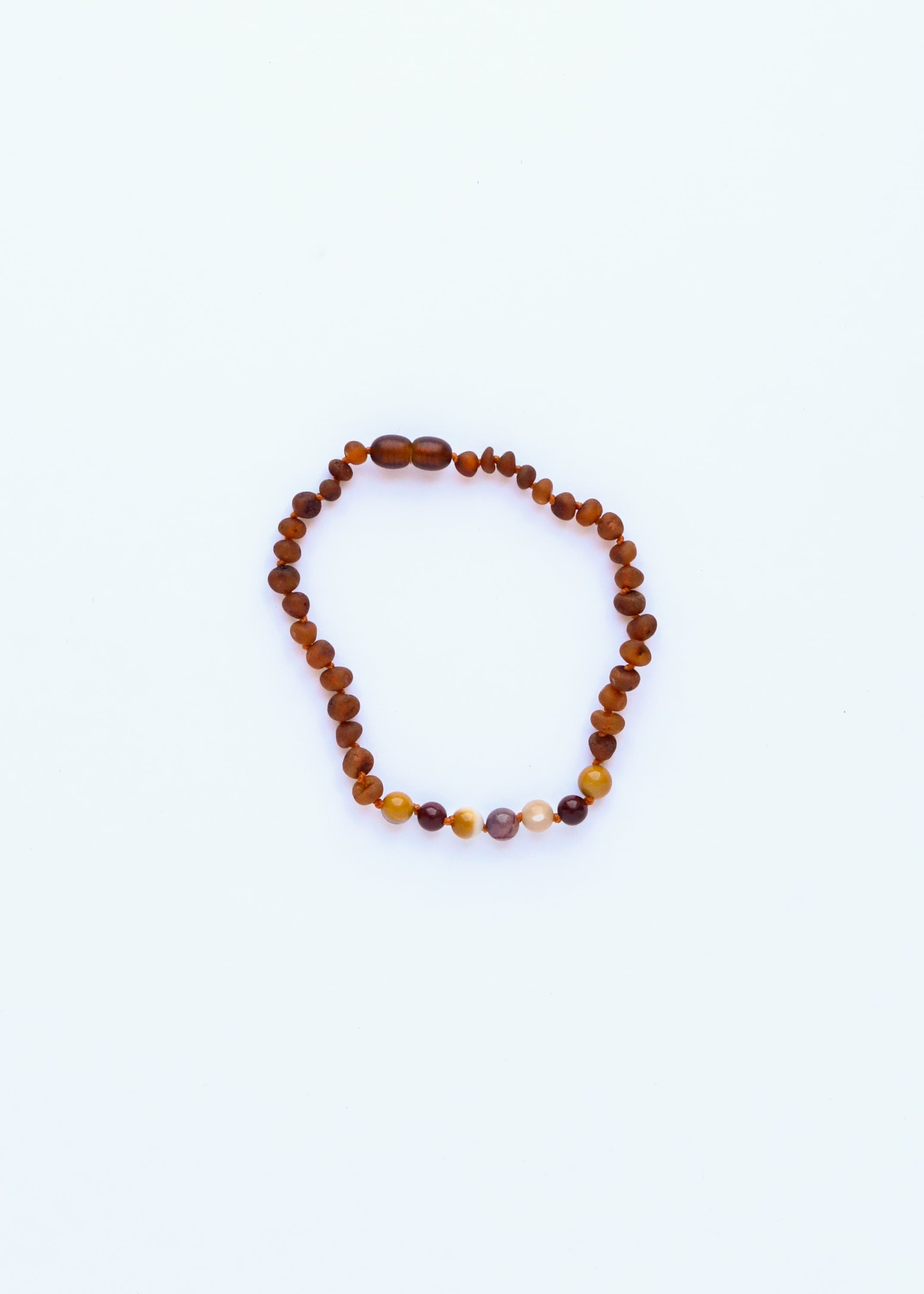 Raw Cognac Baltic Amber + Mookaite Jasper || Anklet or Bracelet