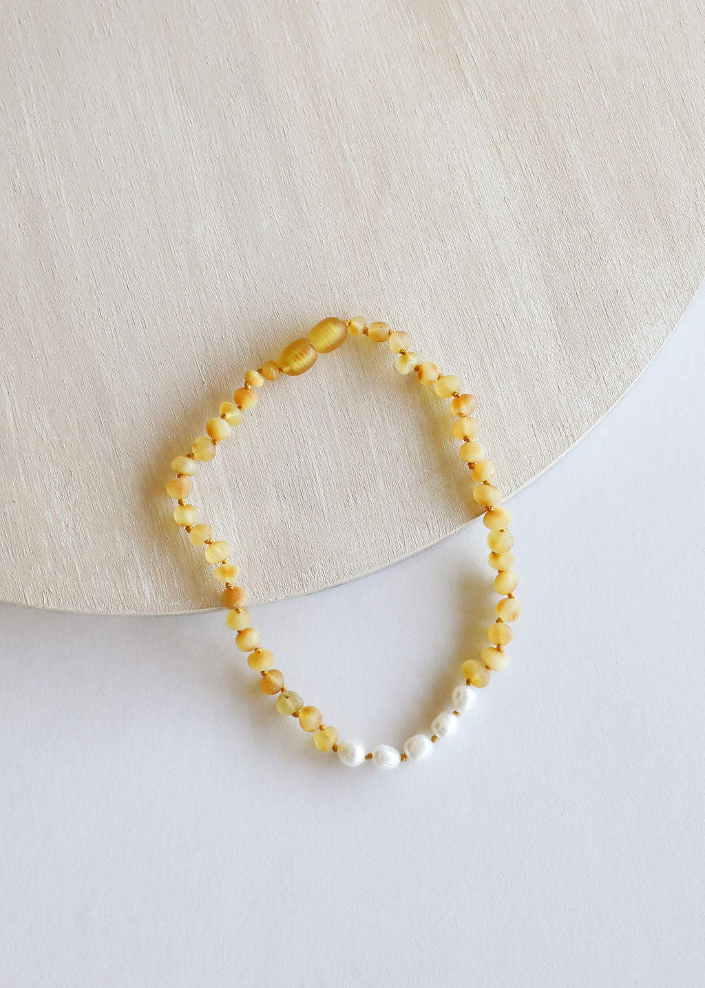 Raw Honey Baltic Amber + Pearl || Necklace