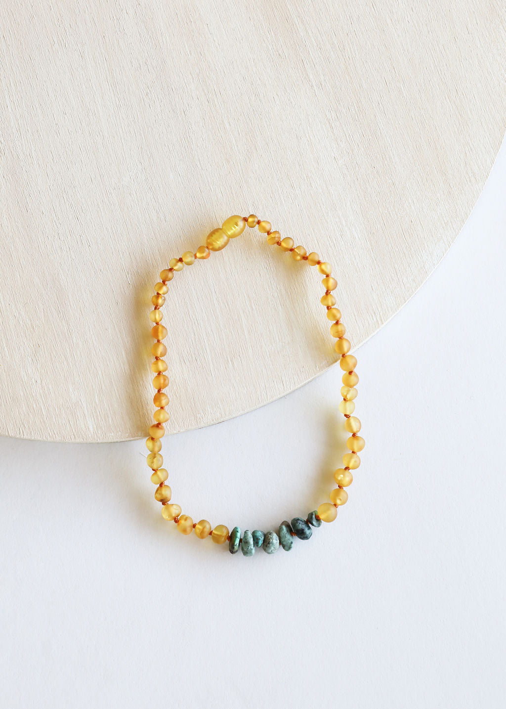 Raw Honey Baltic Amber + Raw Turquoise Jasper || Necklace