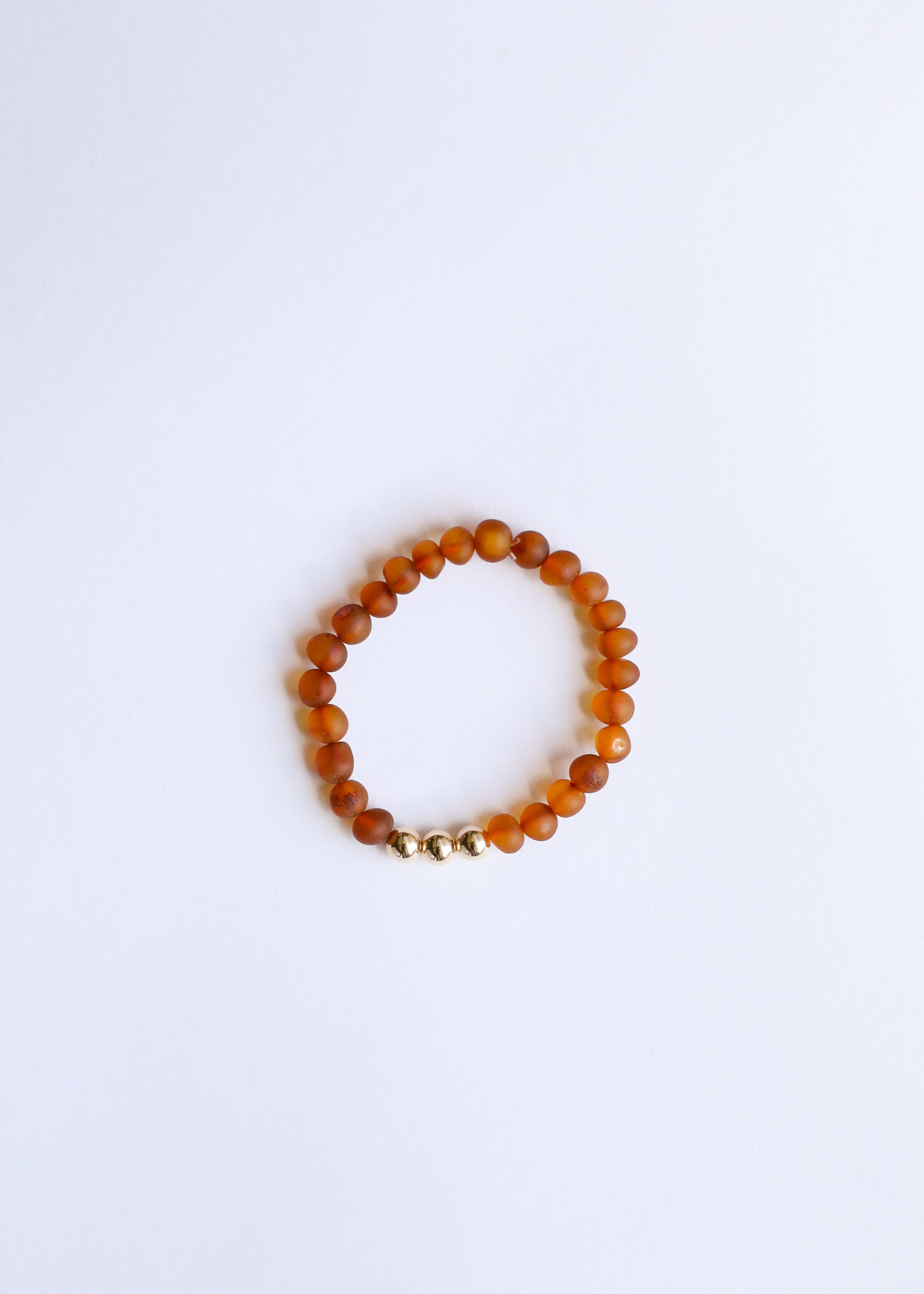 Raw Cognac Baltic Amber + Gold || Adult Bracelet