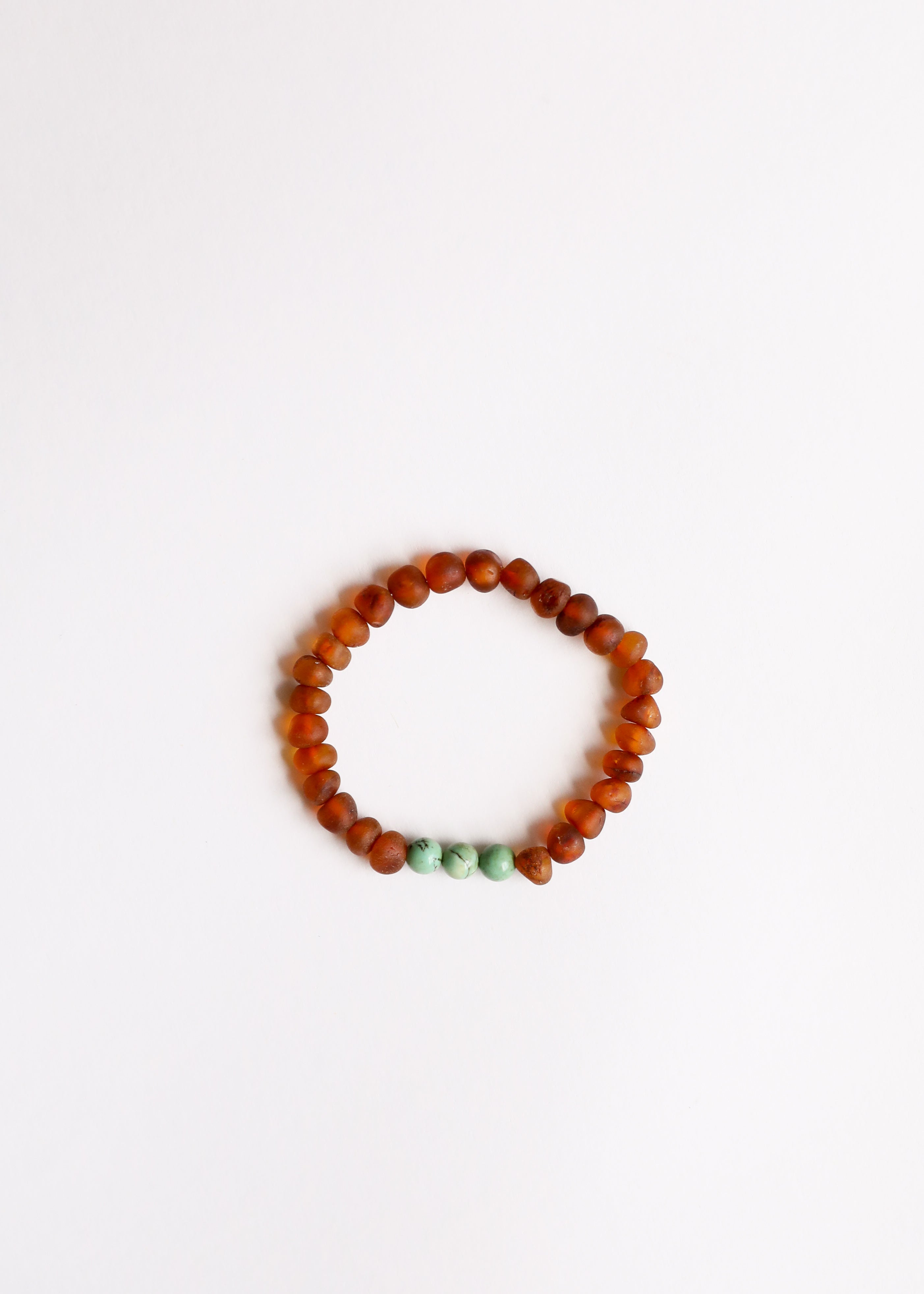 Raw Cognac Baltic Amber + Turquoise Jasper || Adult Bracelet