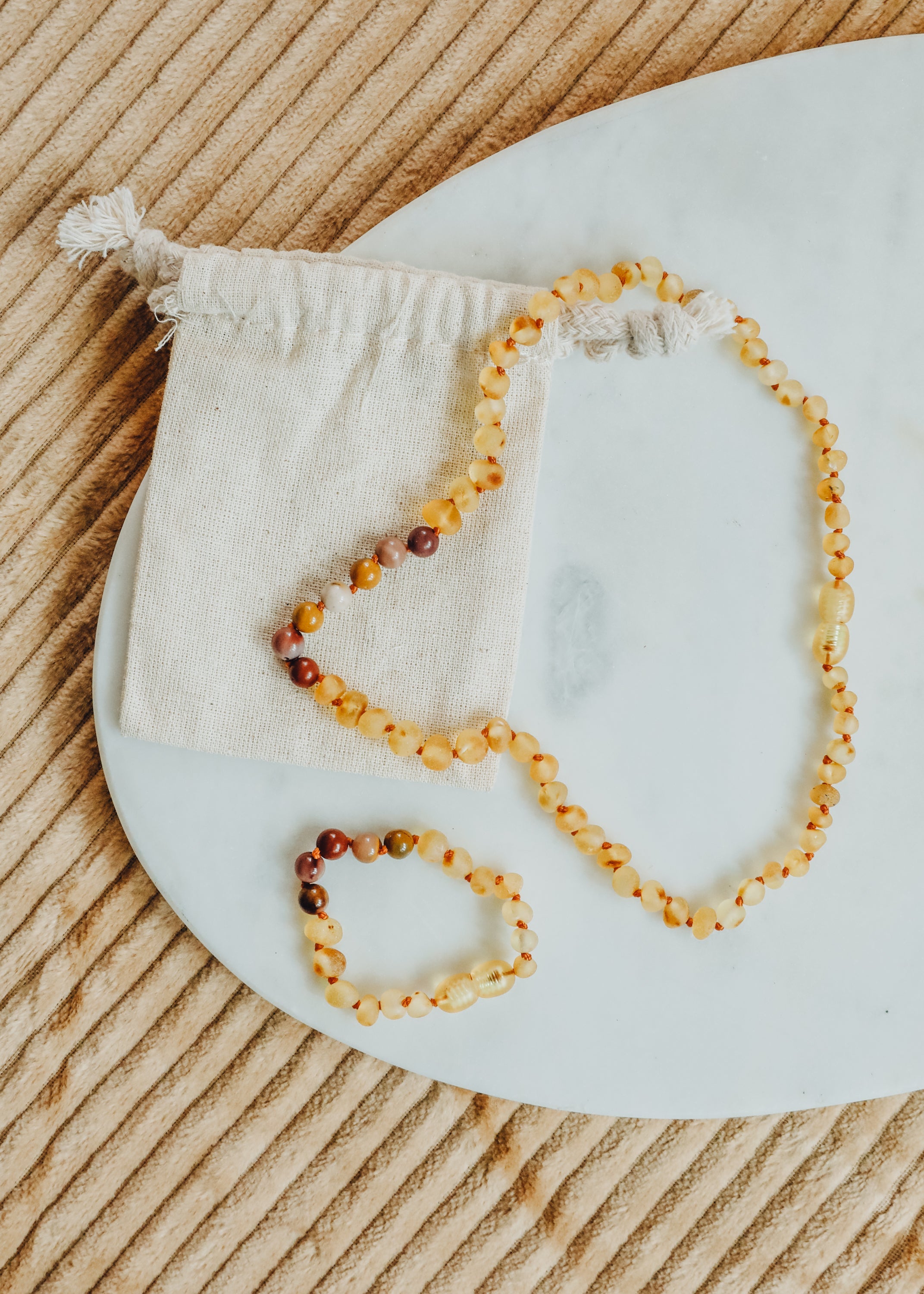 Raw Honey Baltic Amber + Mookaite Jasper || Anklet or Bracelet