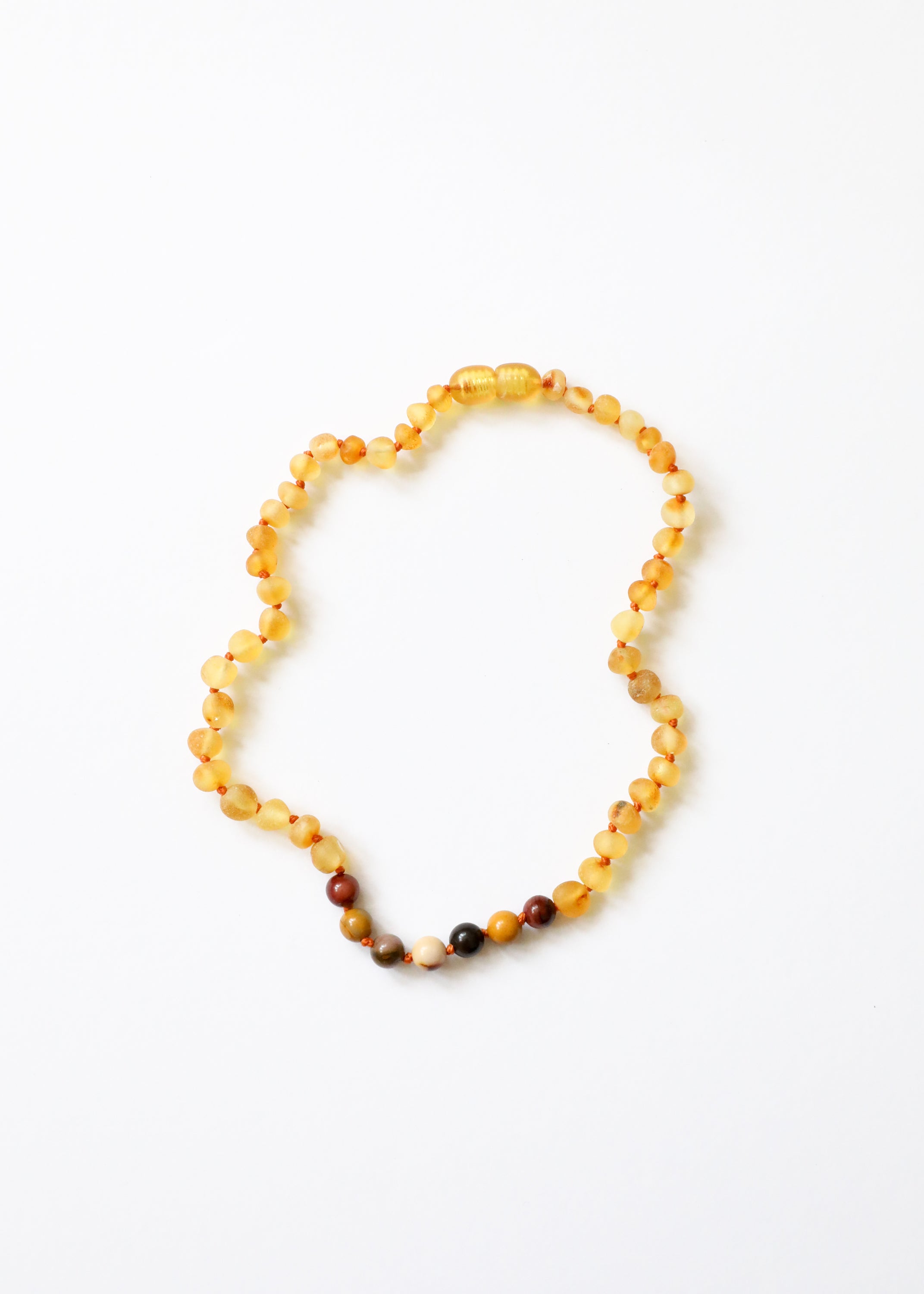 Raw Honey Baltic Amber + Mookaite Jasper || Necklace