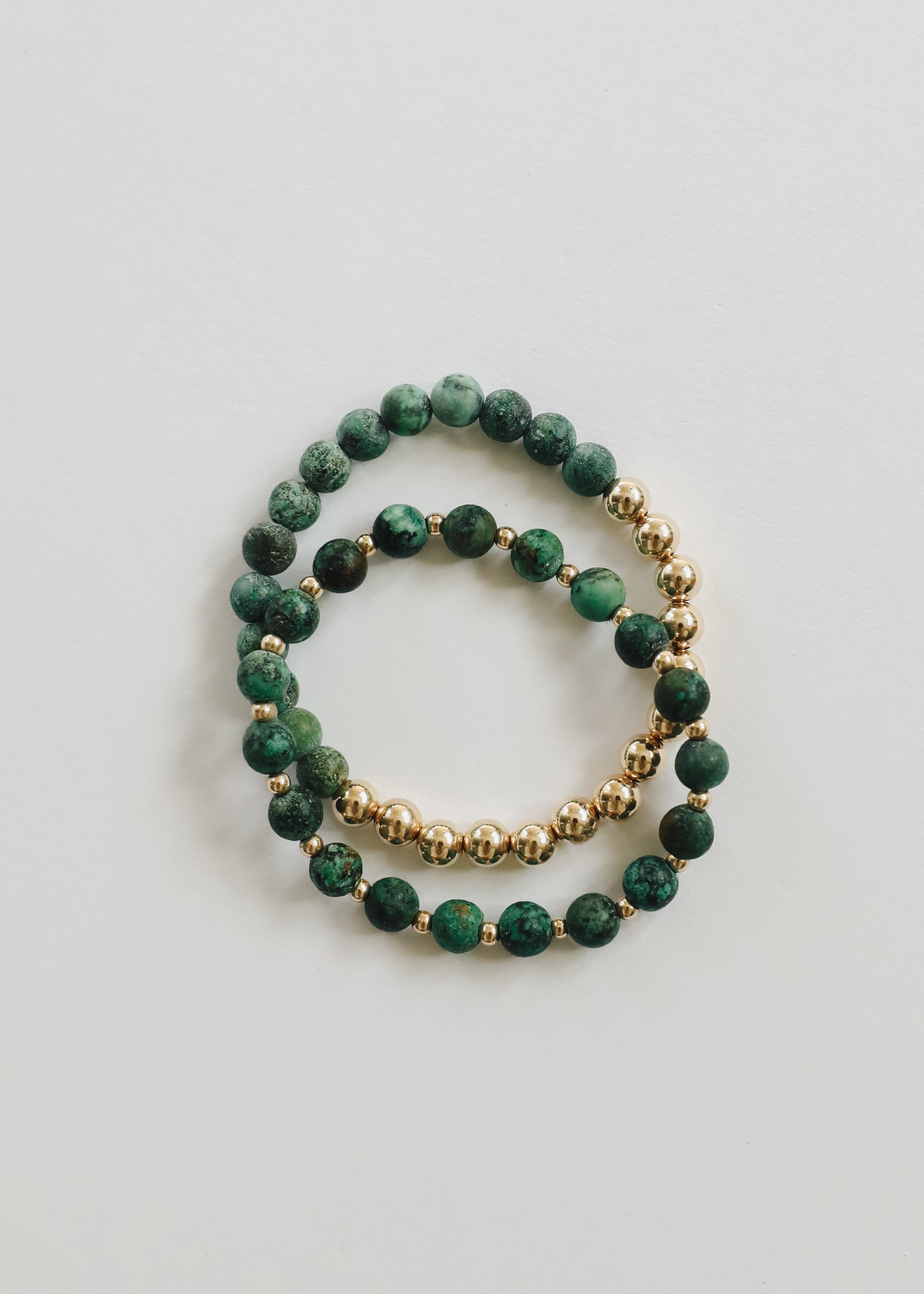 Turquoise Jasper : Gold Sun + Moon || Adult Bracelets