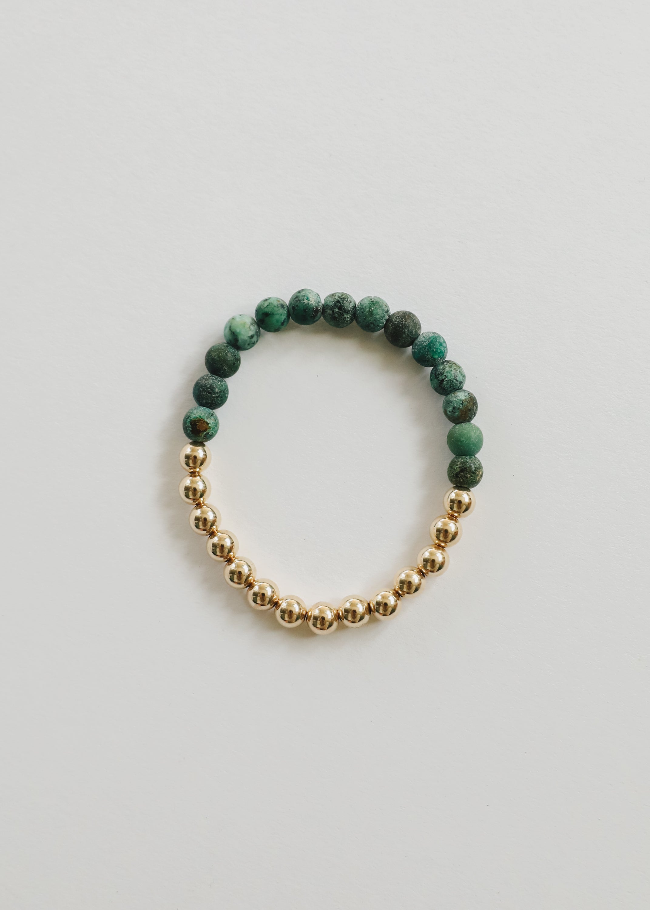 Turquoise Jasper : Gold Sun + Moon || Adult Bracelets