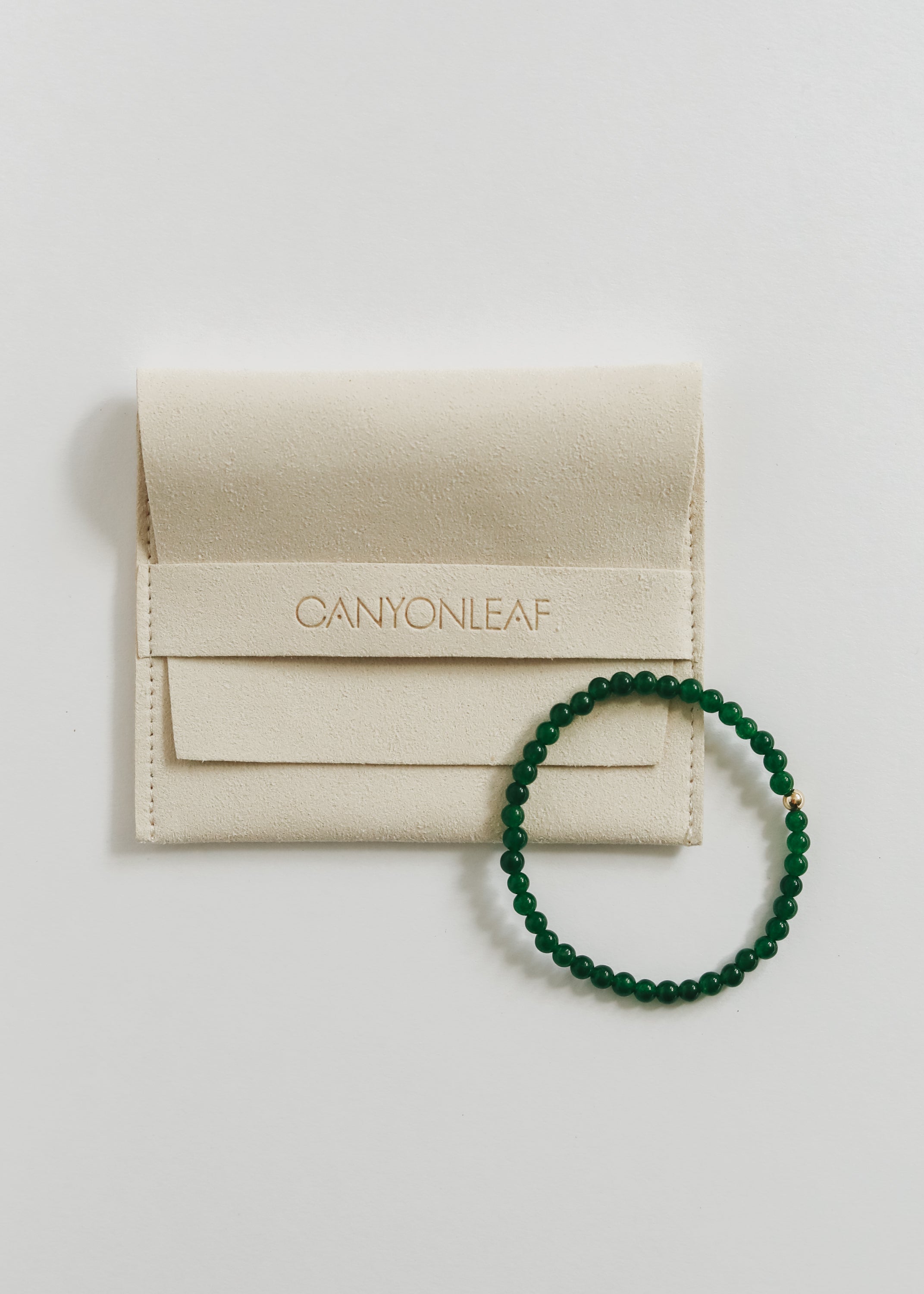 Dainty Green Jade + 14K Gold Filled || Beaded Stretch Bracelet