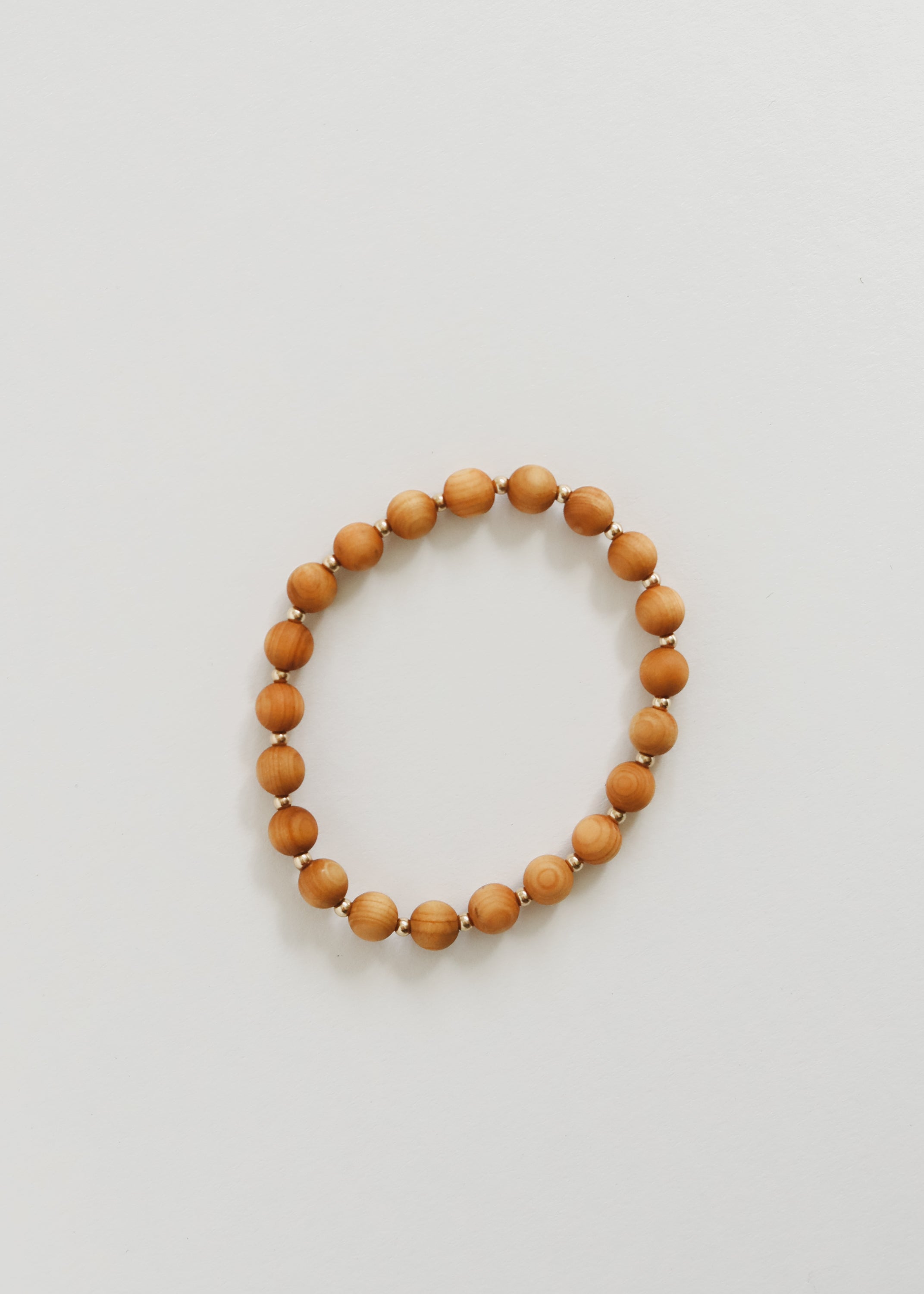 Cypress Wood : 14k Gold Filled Sun + Moon || Stretch Bracelet