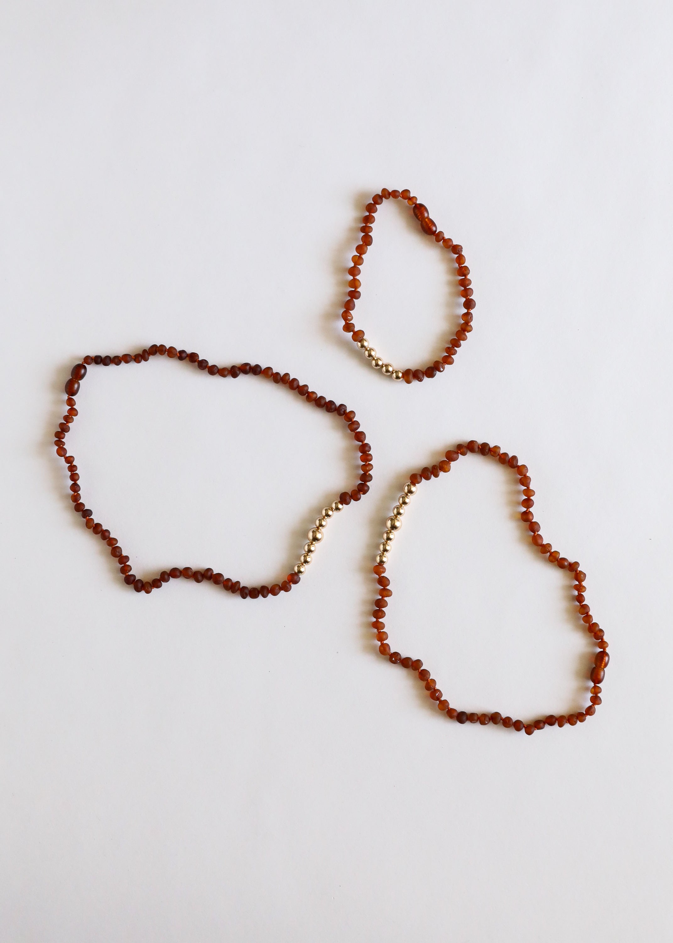 Raw Cognac Baltic Amber + Gold || Adult Necklace