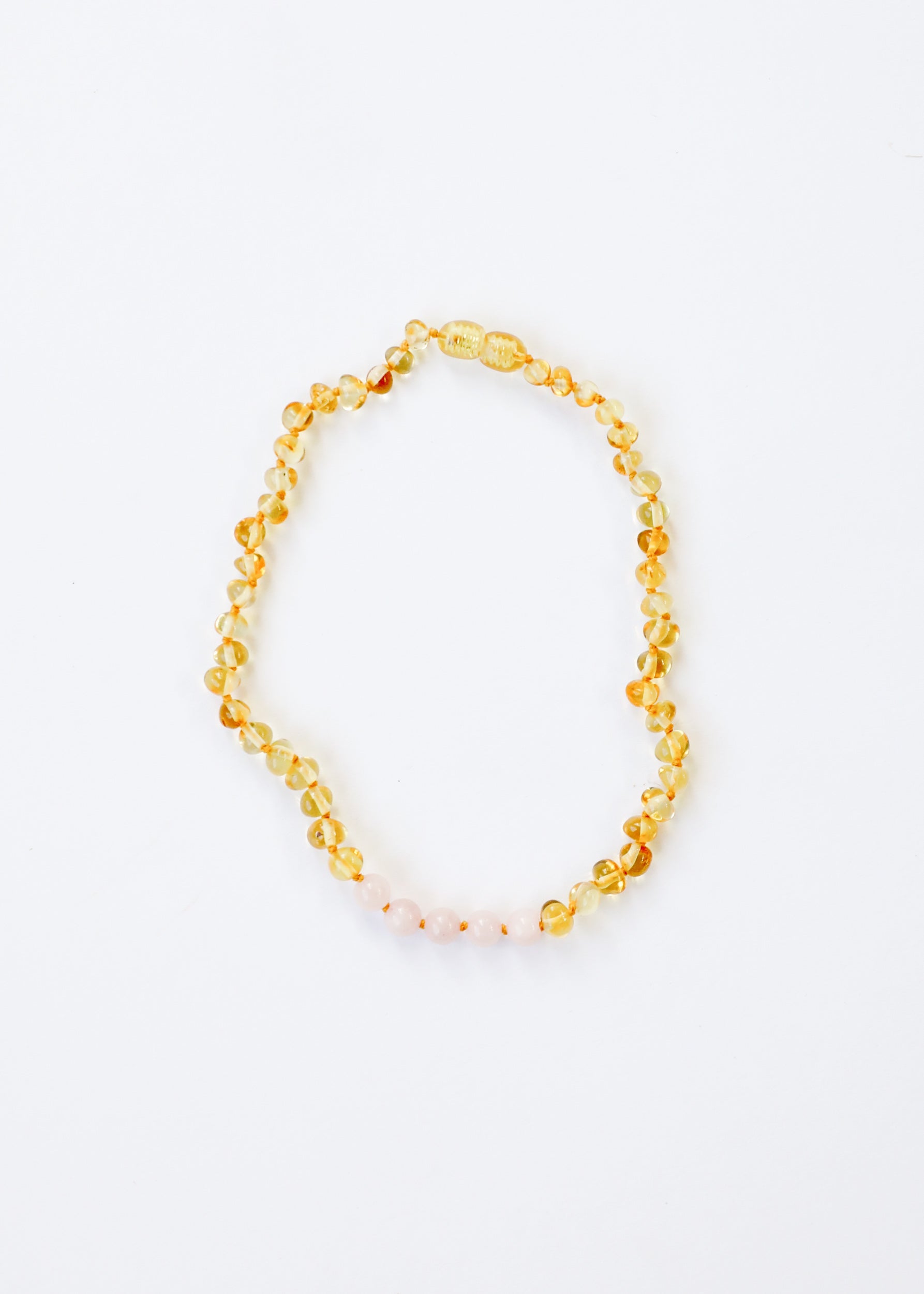 Polished Honey Baltic Amber + Rose Quartz || Kids Set ||