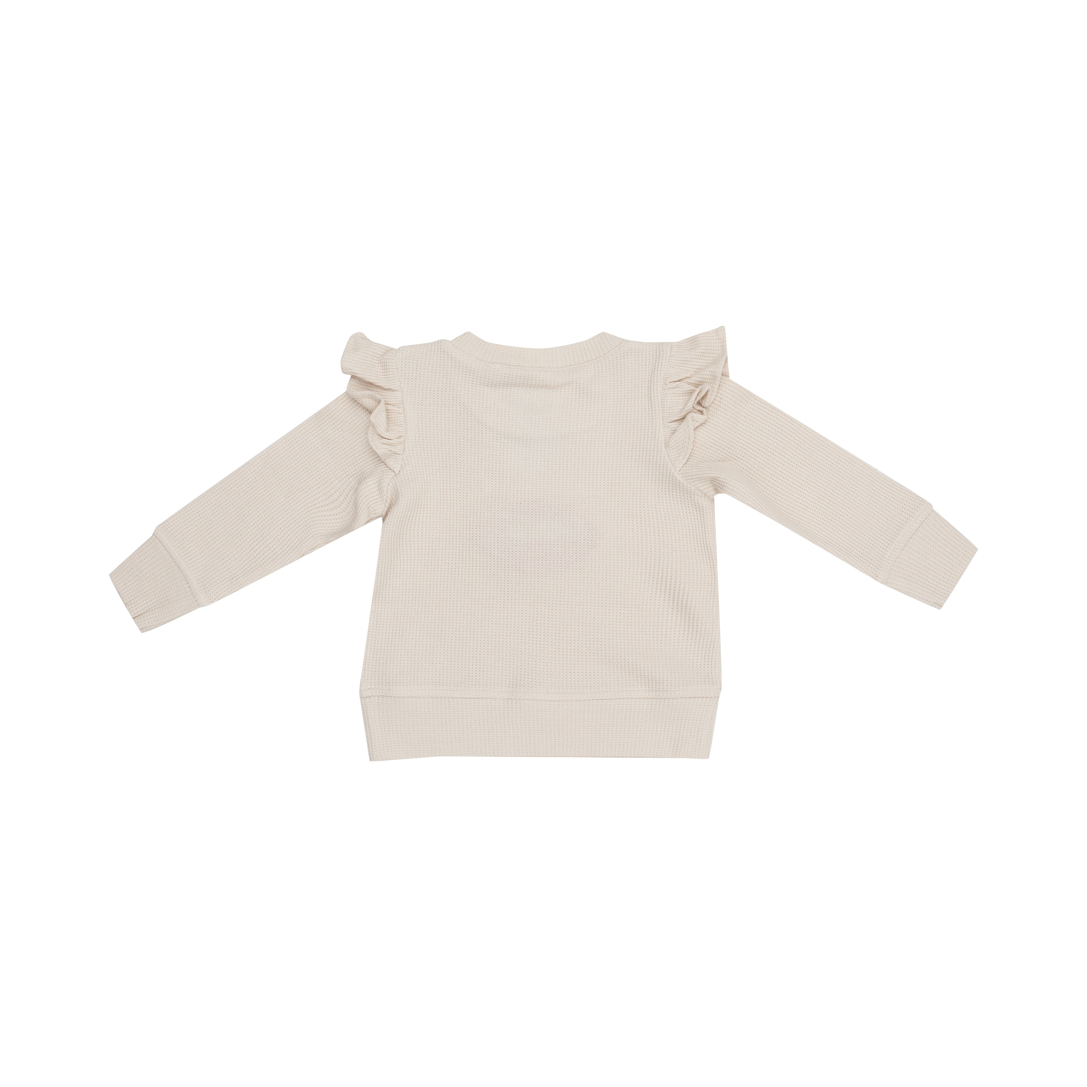 Ruffle Sweatshirt + Pink Bamboo Baby Bells - Footballs Waffle