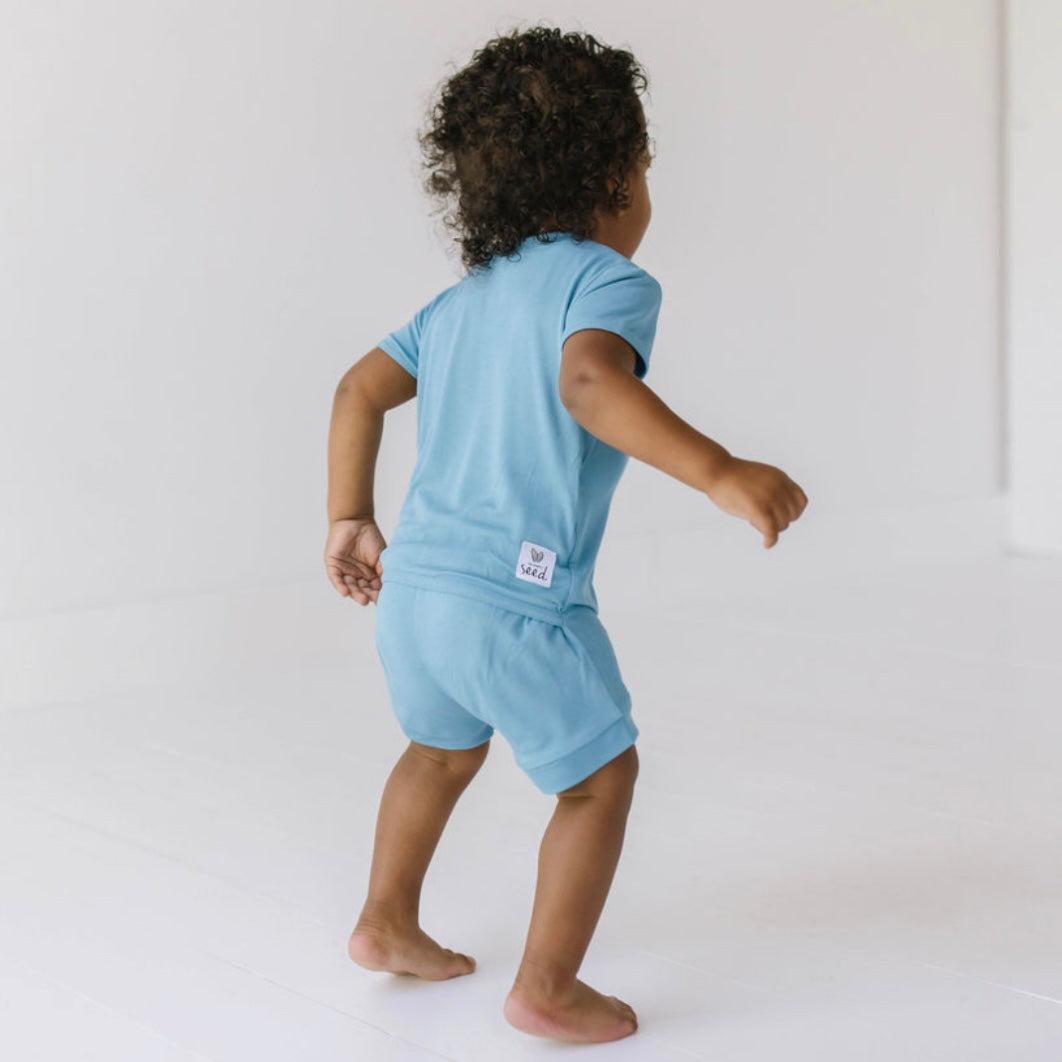 Blue Jay Mini Ribbed Shorty Romper