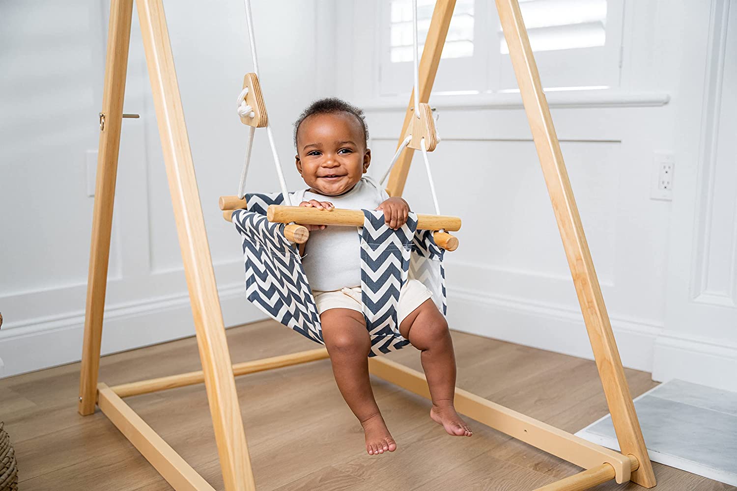 Spruce - Baby and Toddler Foldable Wooden Swing Set