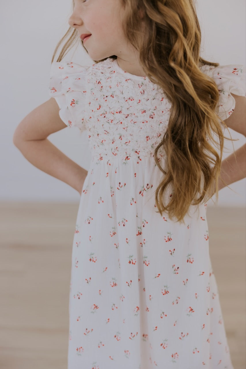 The Chili Floral Flutter Sleeve Dress