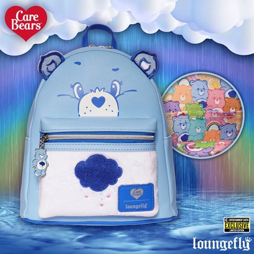 Loungefly Care Bears Grumpy Bear Flocked Mini-Backpack - Entertainment Earth Exclusive