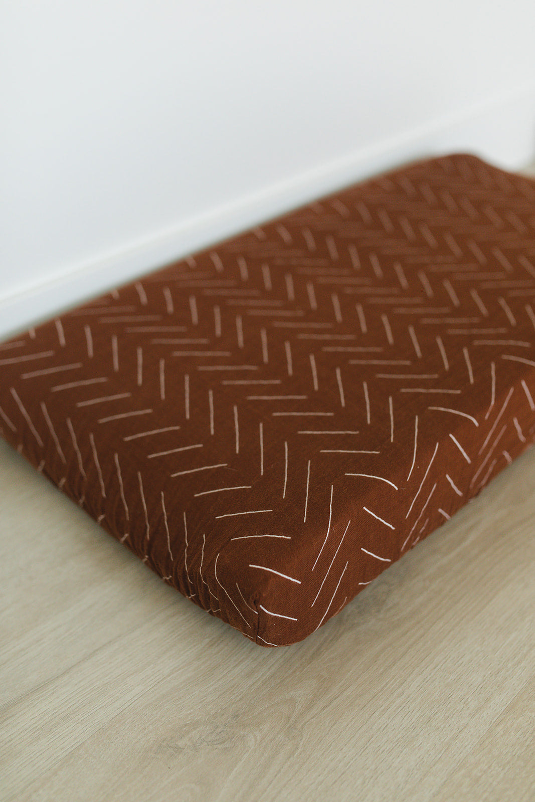 Rust Mudcloth Muslin Changing Pad Cover