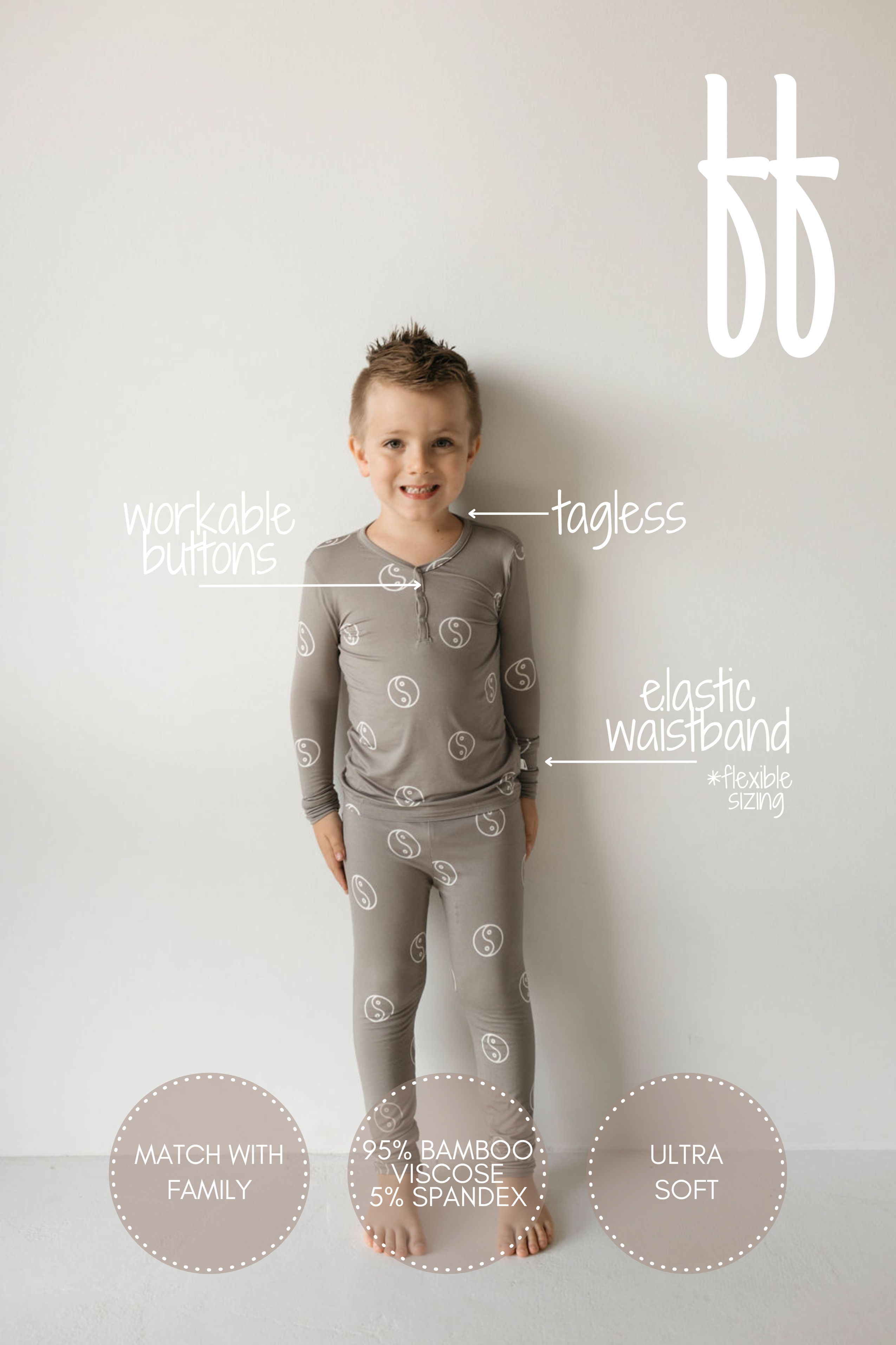 Bamboo Two Piece Pajamas | Sage Yin Yang