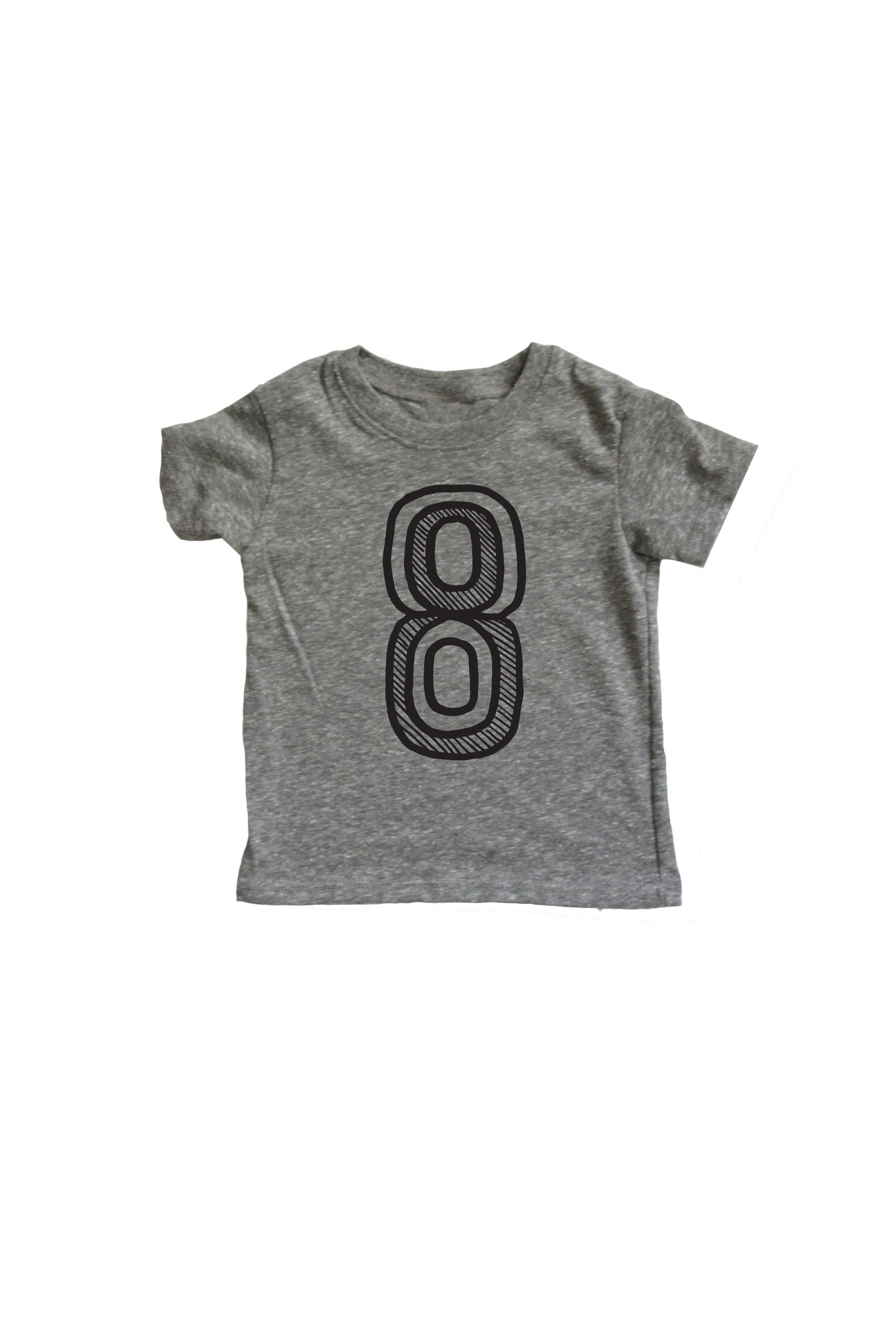 Gray Number 1-10 Tee