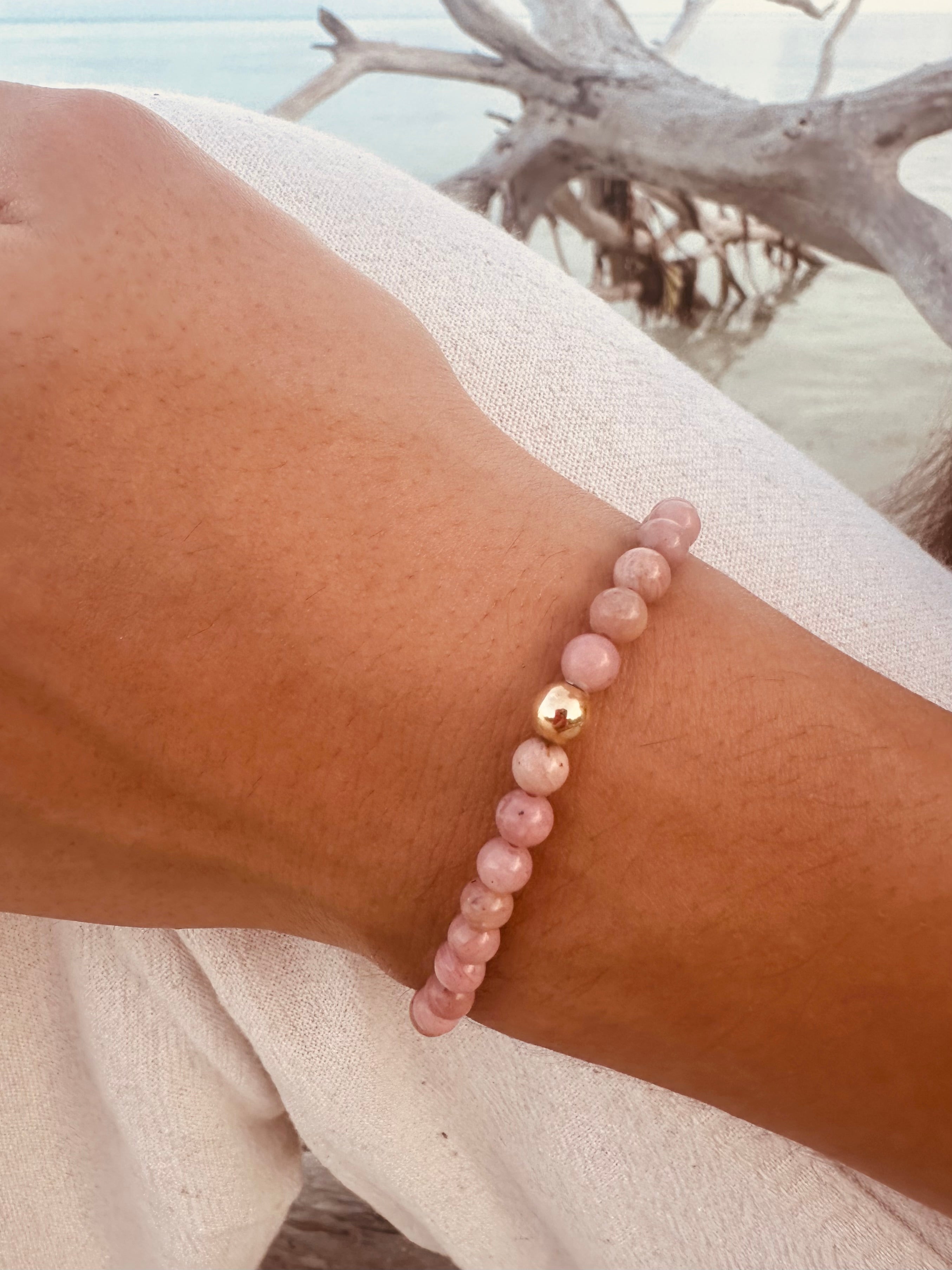 Petrified Rhodonite + Gold || Bracelet