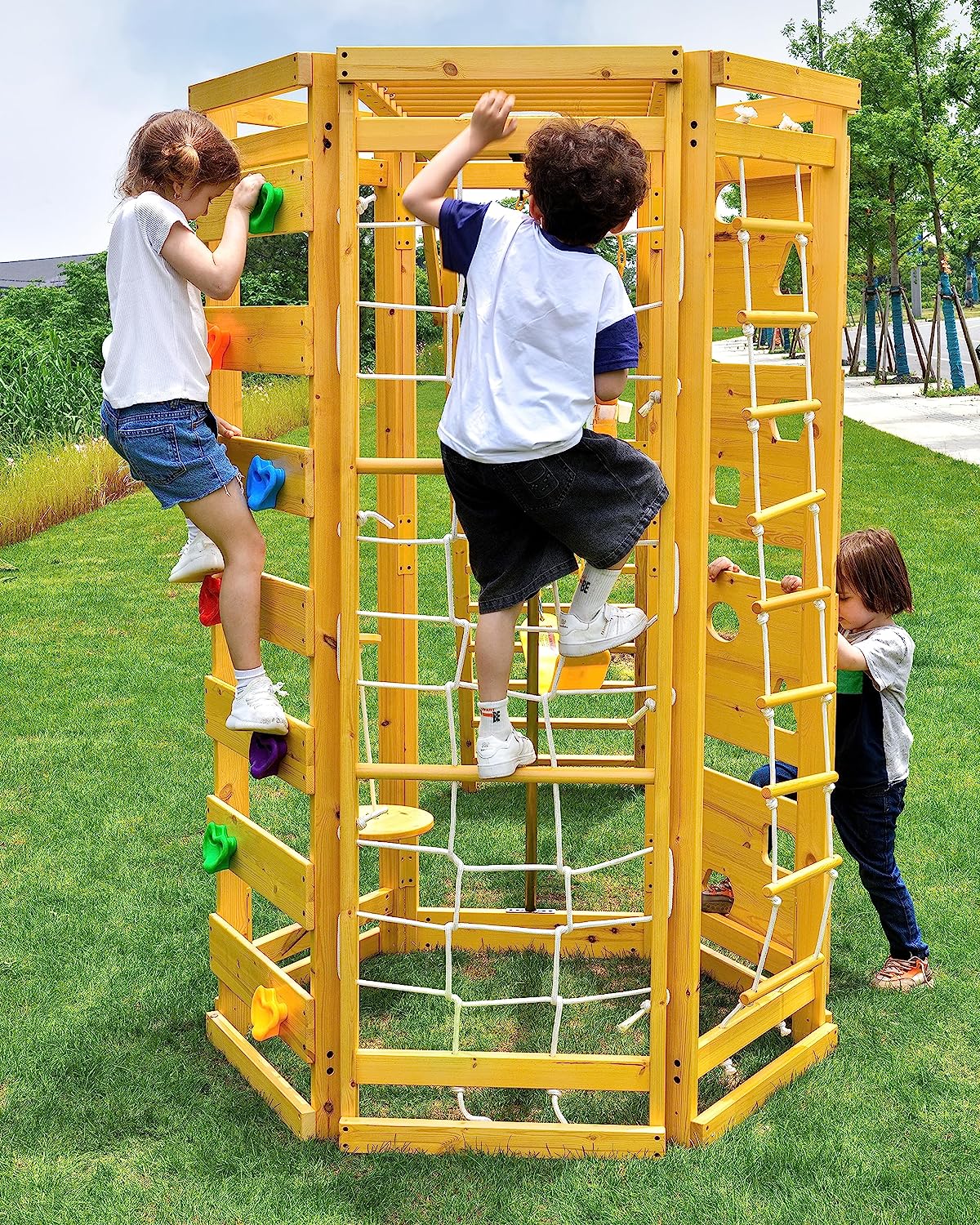 Hawthorn - Outdoor Climber with Monkey Bars, Swing, and Octagon Climber