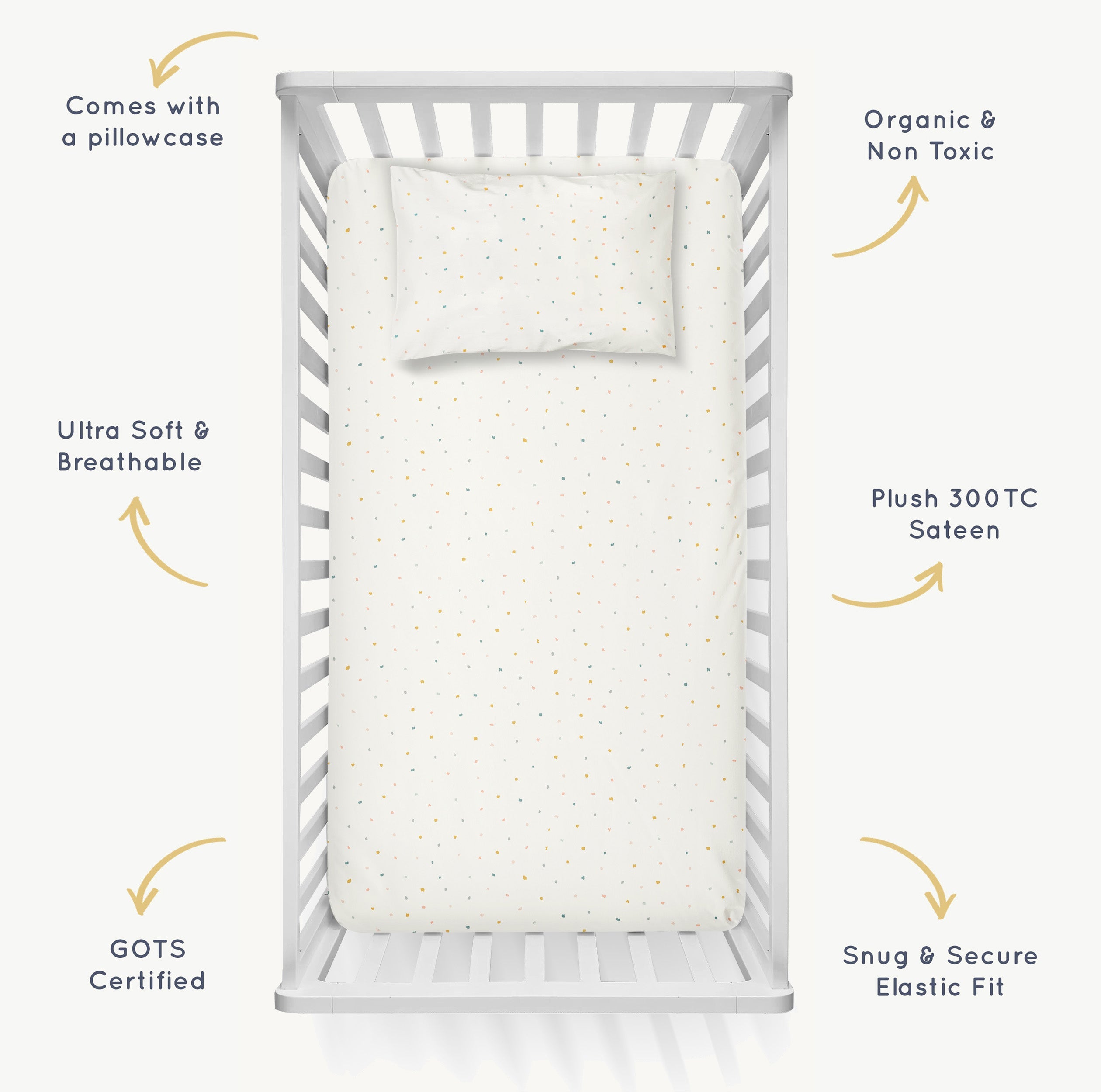 Organic Crib Sheet - Dotty