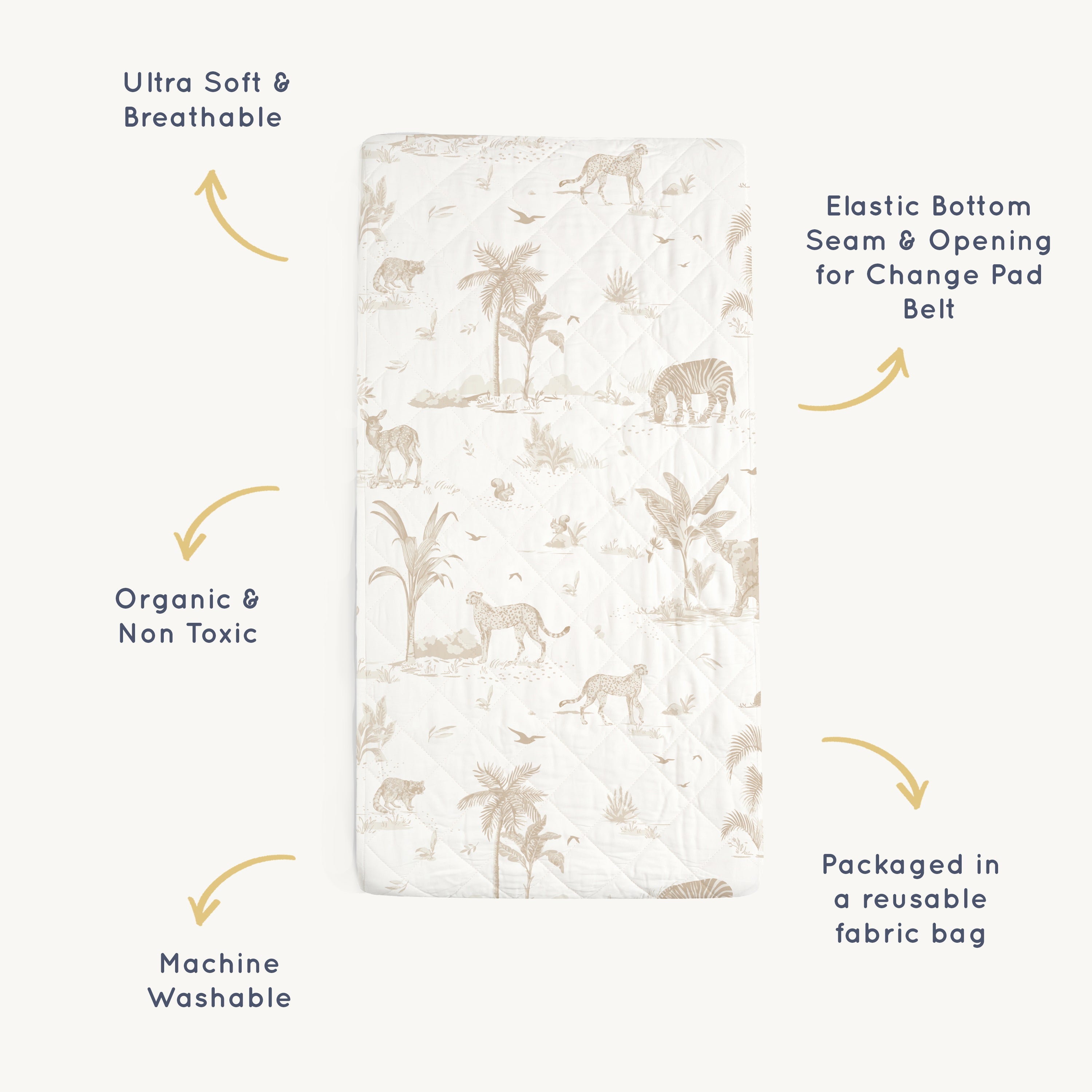 Organic Changing Pad Cover - Safari