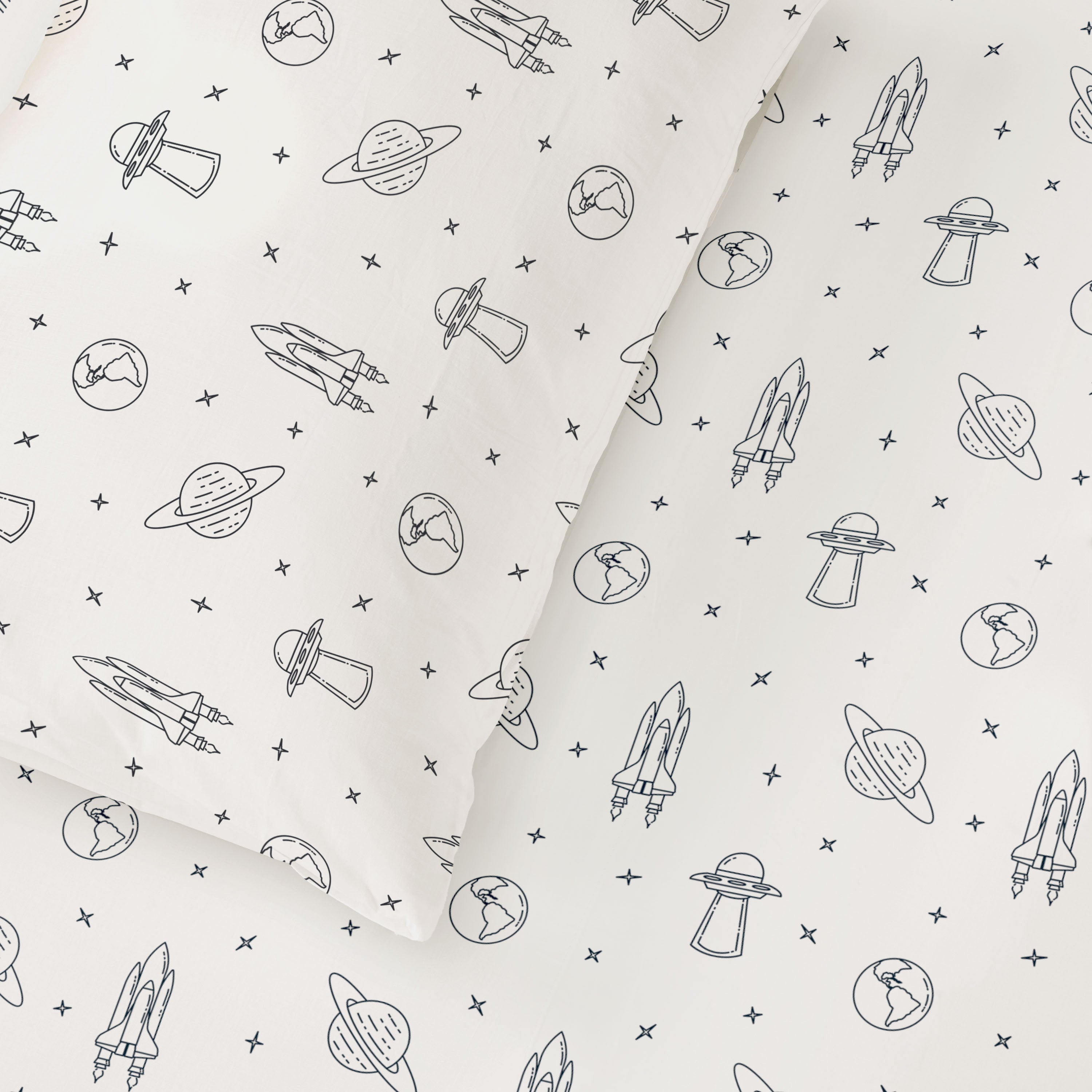 Organic Cotton Fitted Sheet Set - Celestial