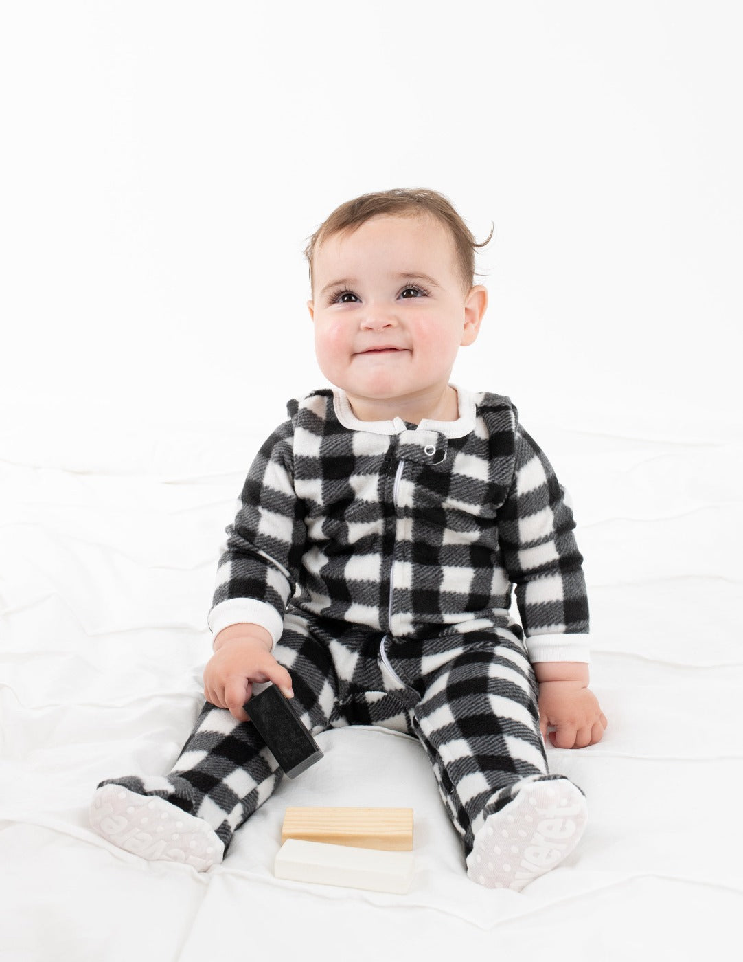 Baby Footed Fleece Plaid Pajamas