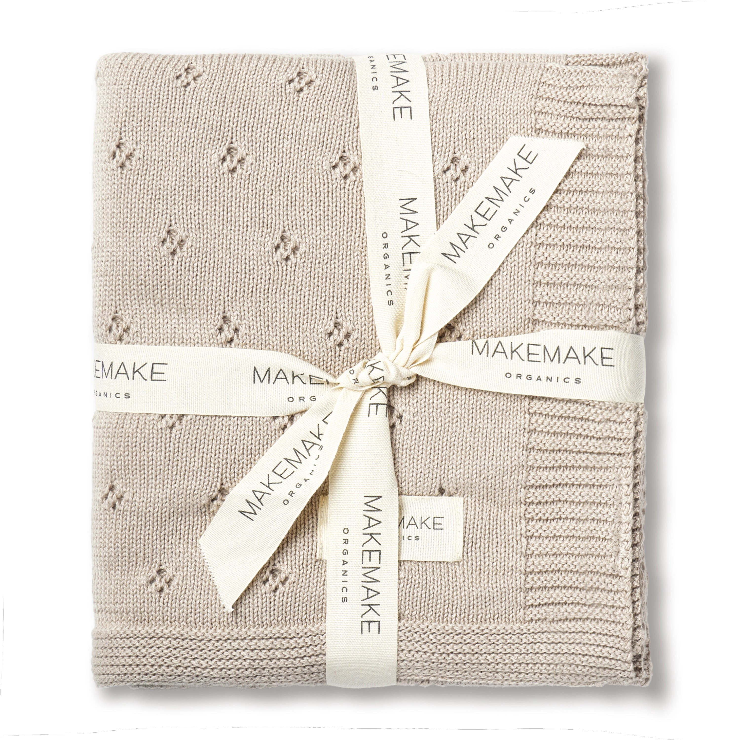 Organic Cotton Pointelle Baby Blanket - Beige