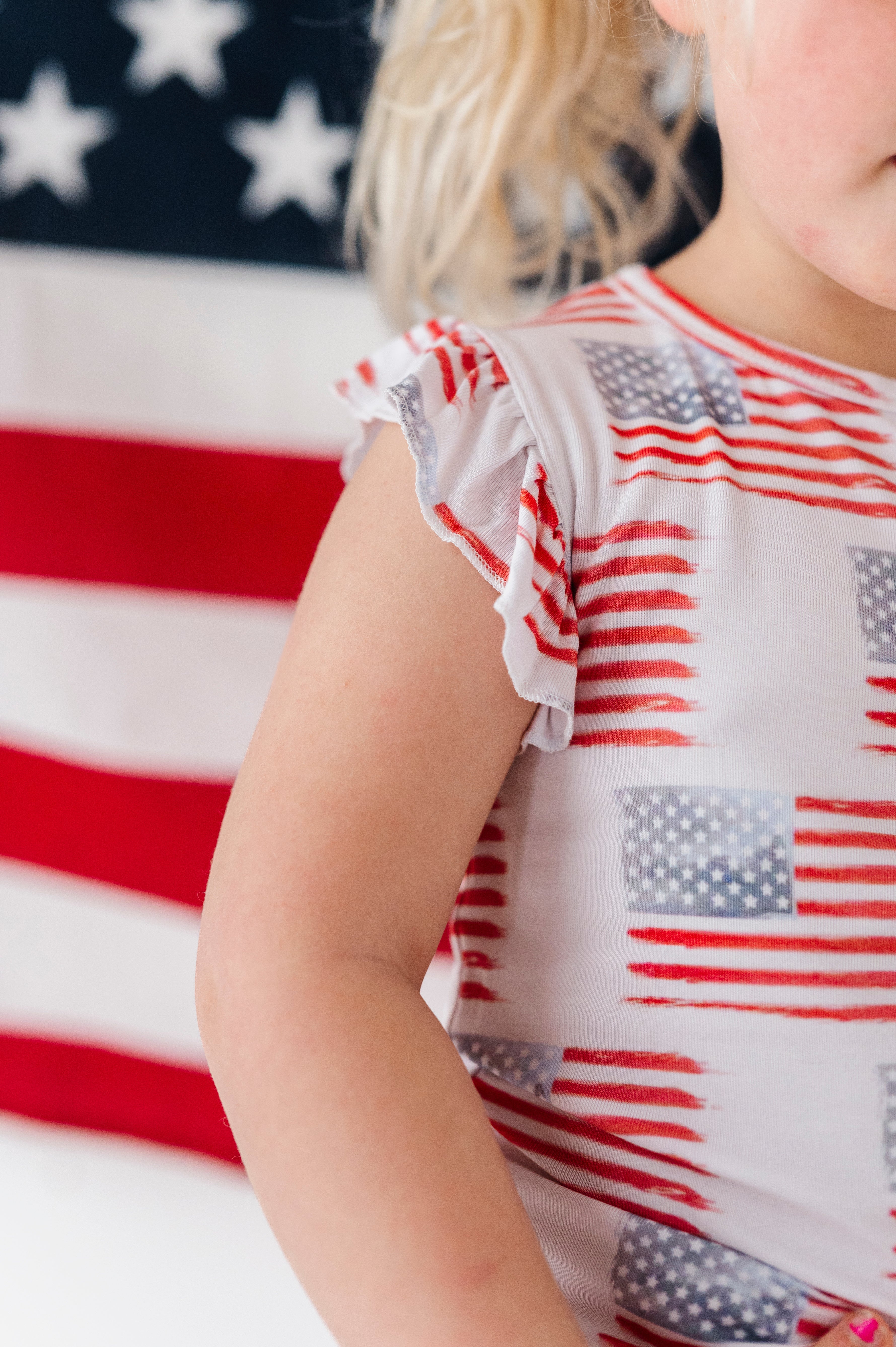 American Flag Ruffle Short Set