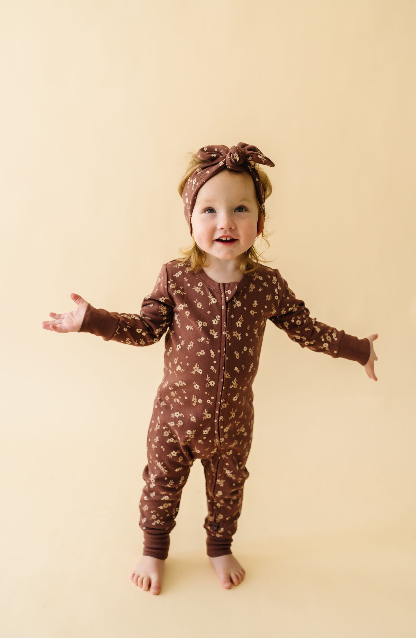 Organic 2-Way Zip Romper - Winter Bloom