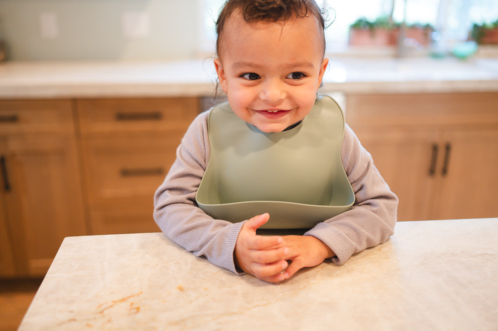 Sage Silicone Baby Bib