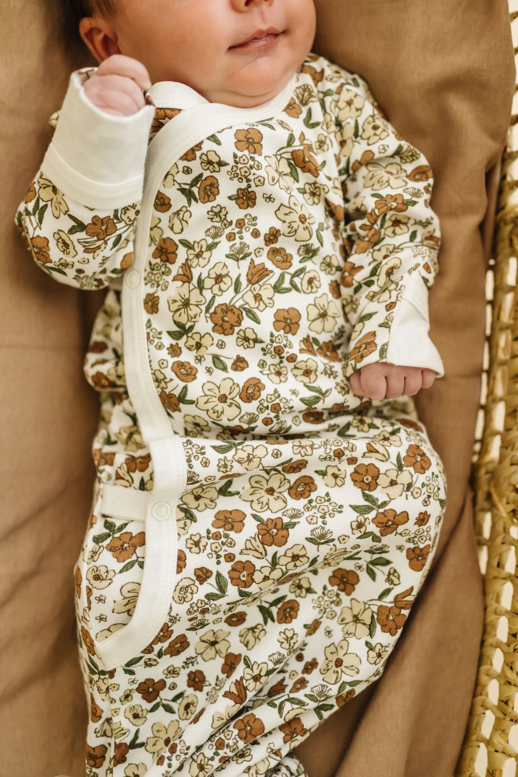 Organic Kimono Knotted Sleep Gown - Daffodil