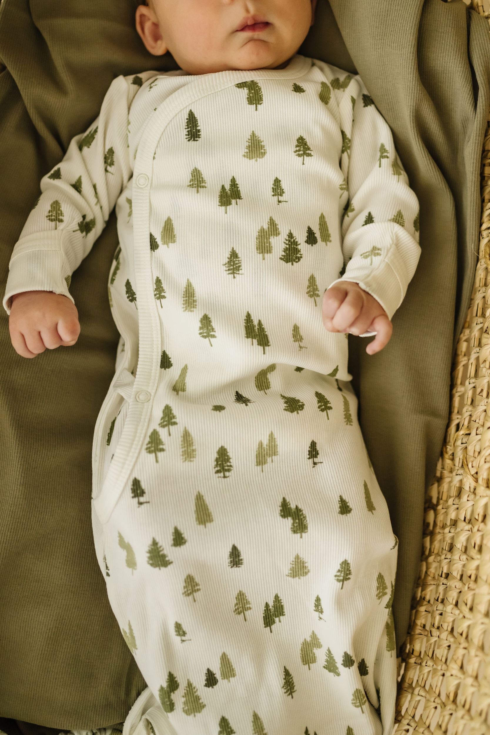 Organic Kimono Knotted Sleep Gown - Alpine