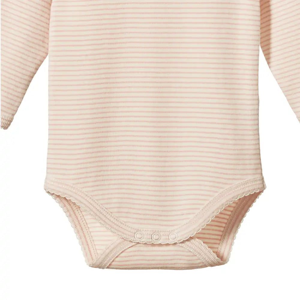 Long Sleeve Bodysuit - Rose Dust Pinstripe