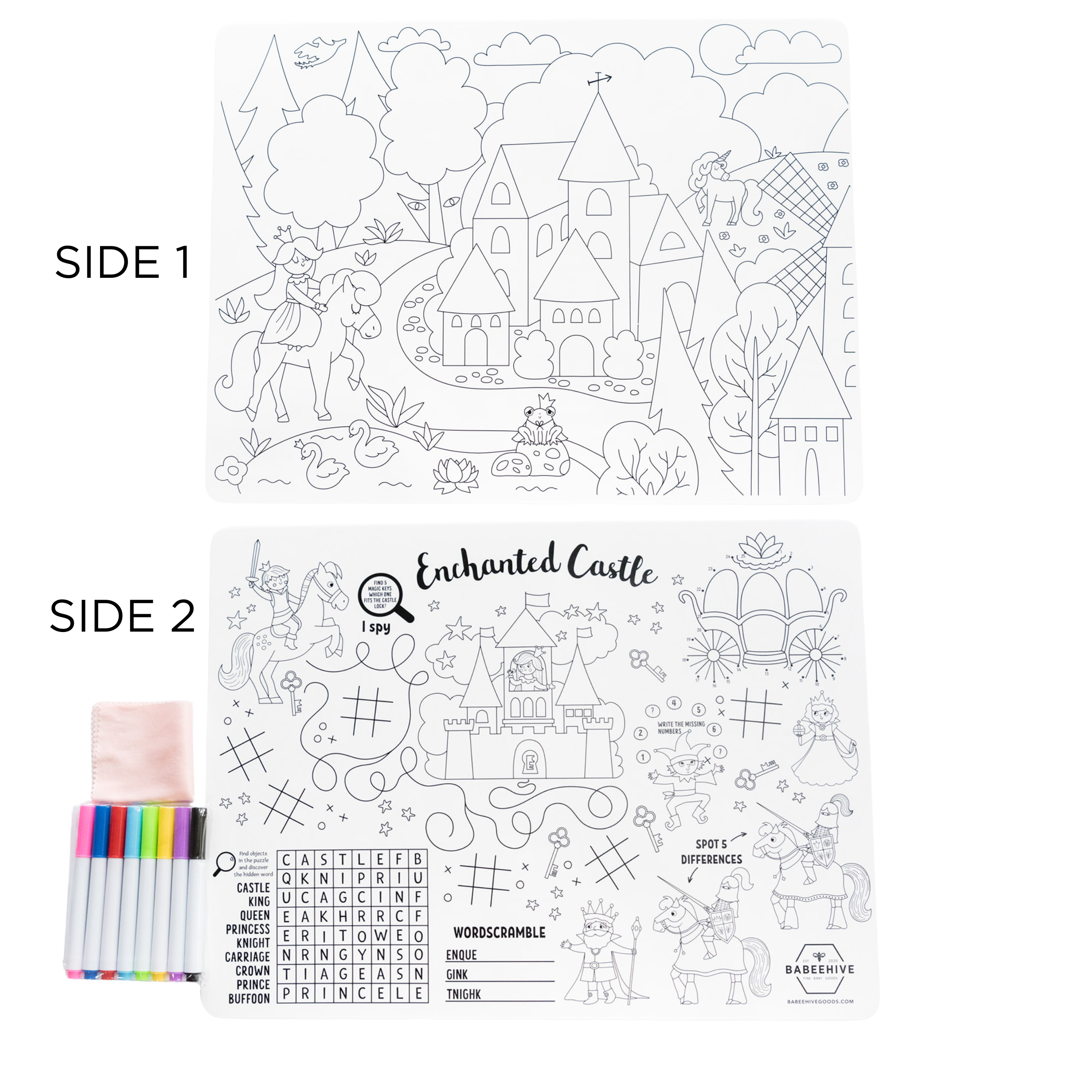 Double Sided Silicone Coloring Placemat