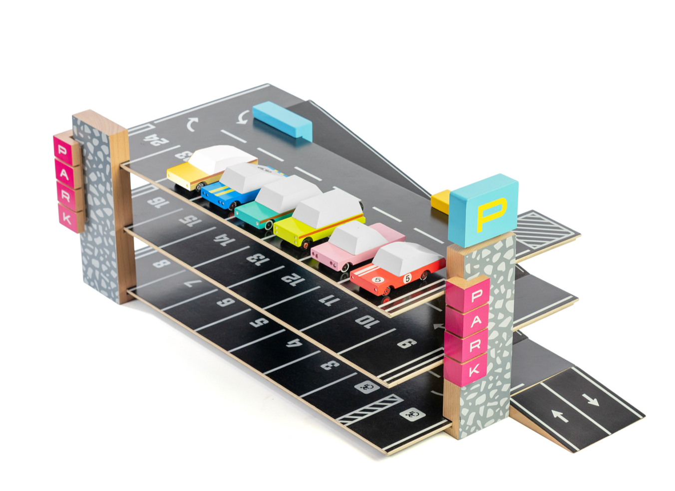 Magnetic Parking Garage with 6 Cars