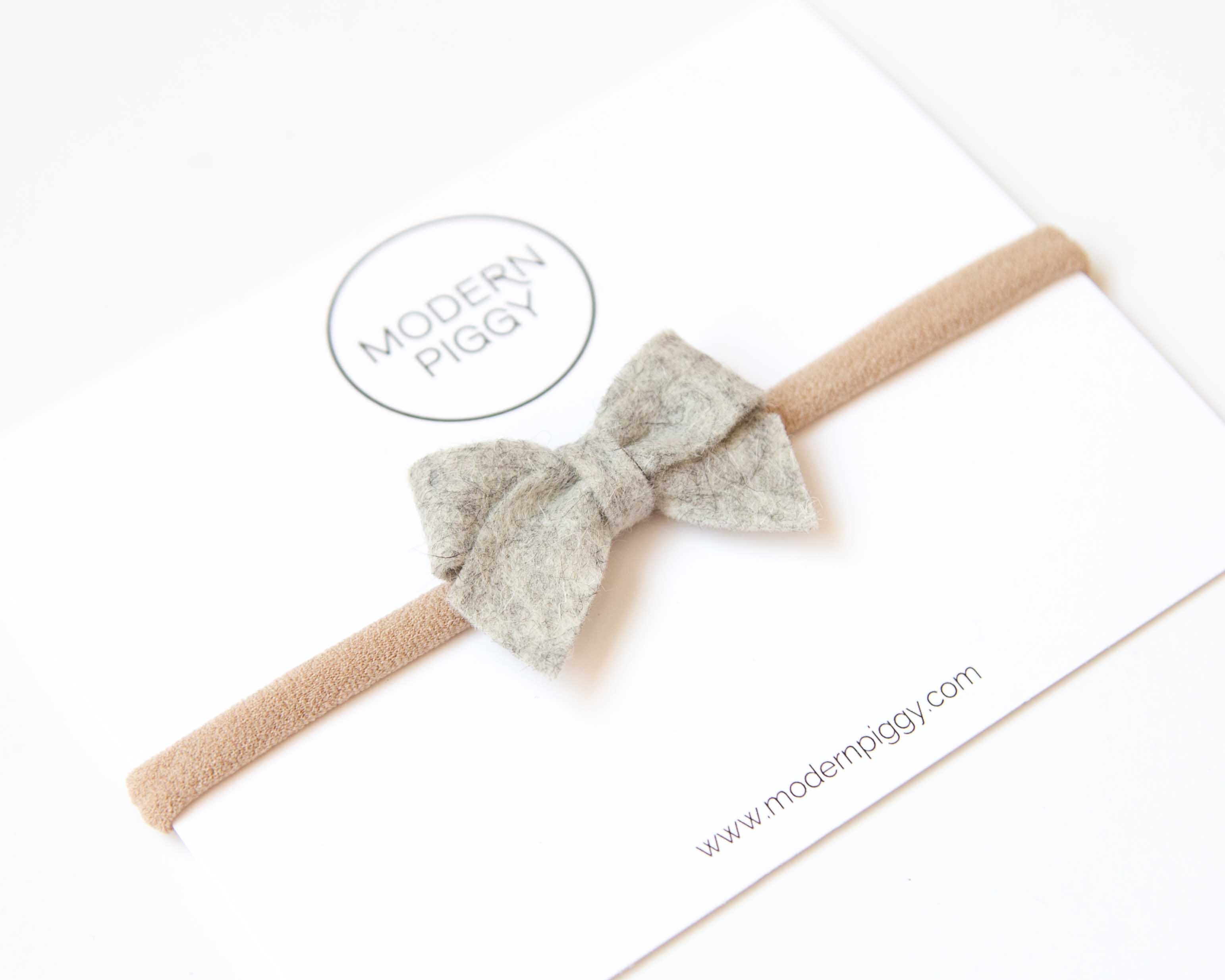 Heather Grey | Felt Baby Bow