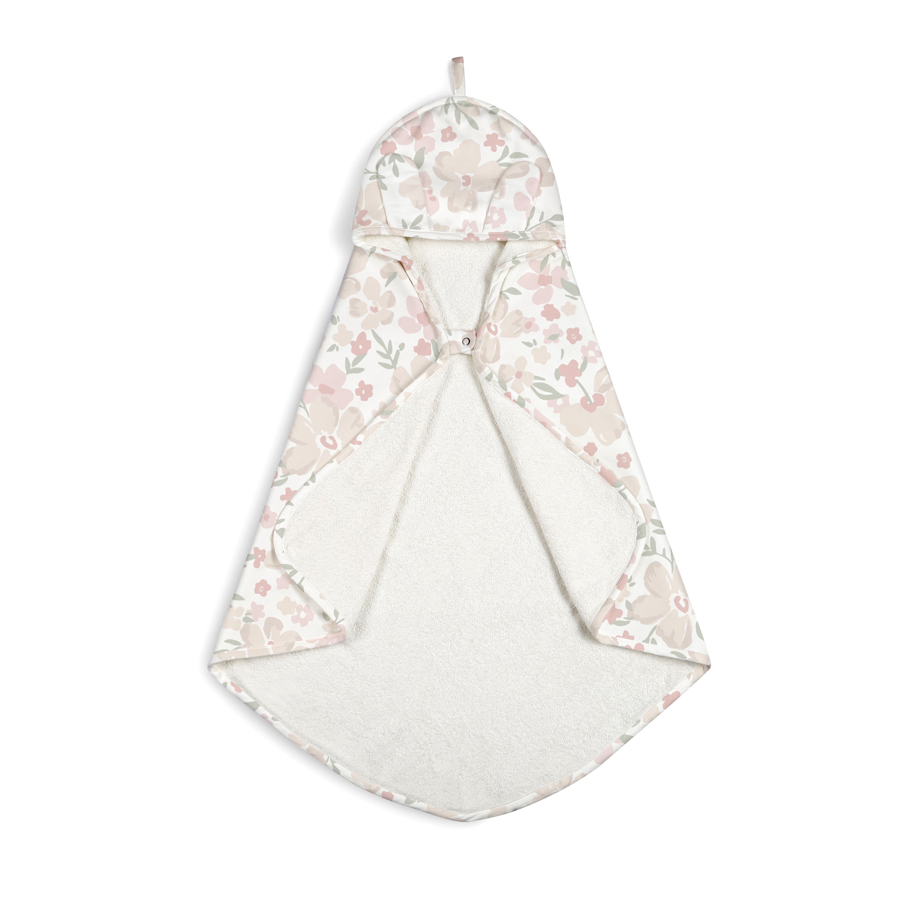 Organic Cotton Hooded Baby Towel & Poncho - Blossom